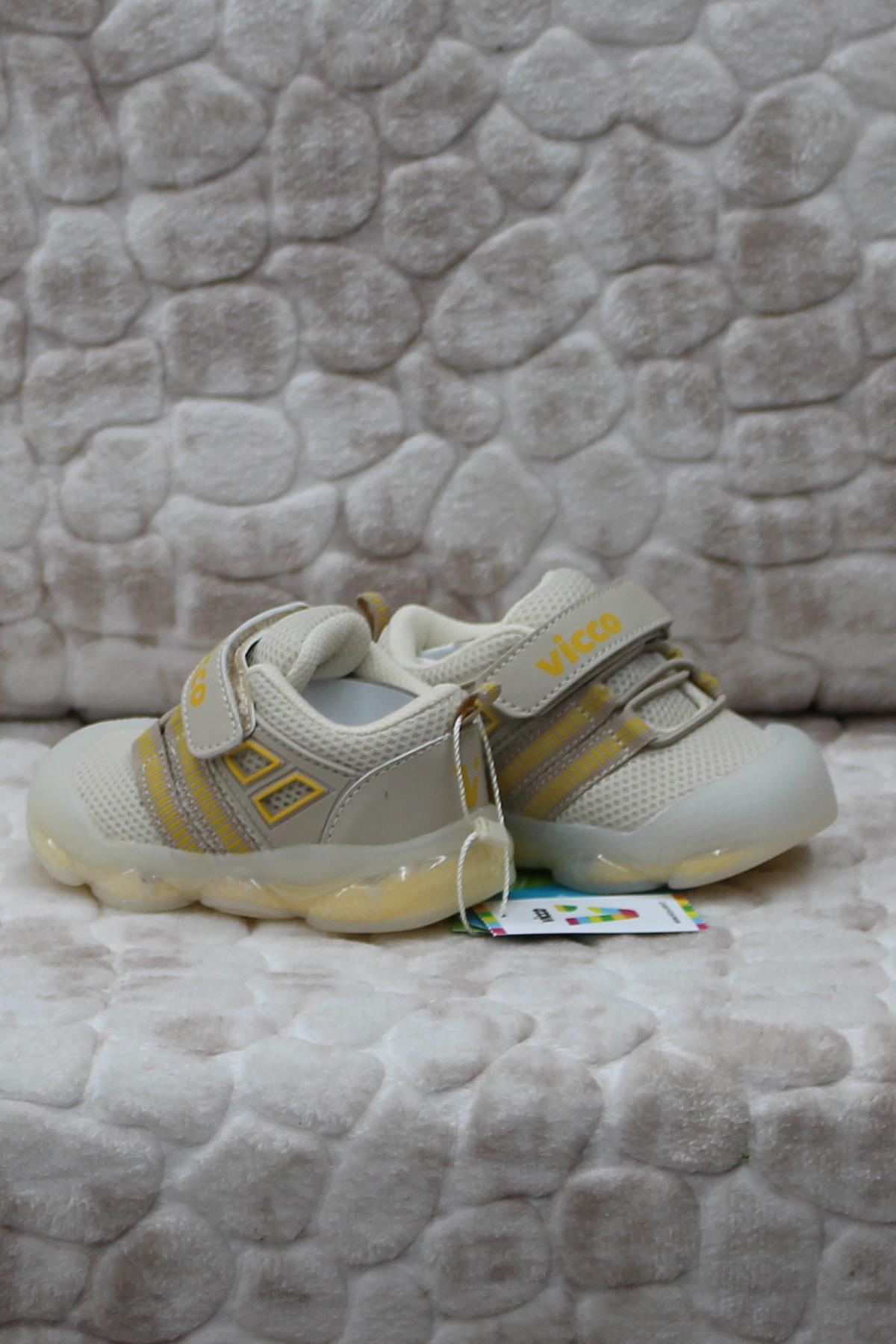 346.E24Y.150 Orante Bej Esnek Işıklı İlk Adım Çocuk Ayakkabı - Görsel 4