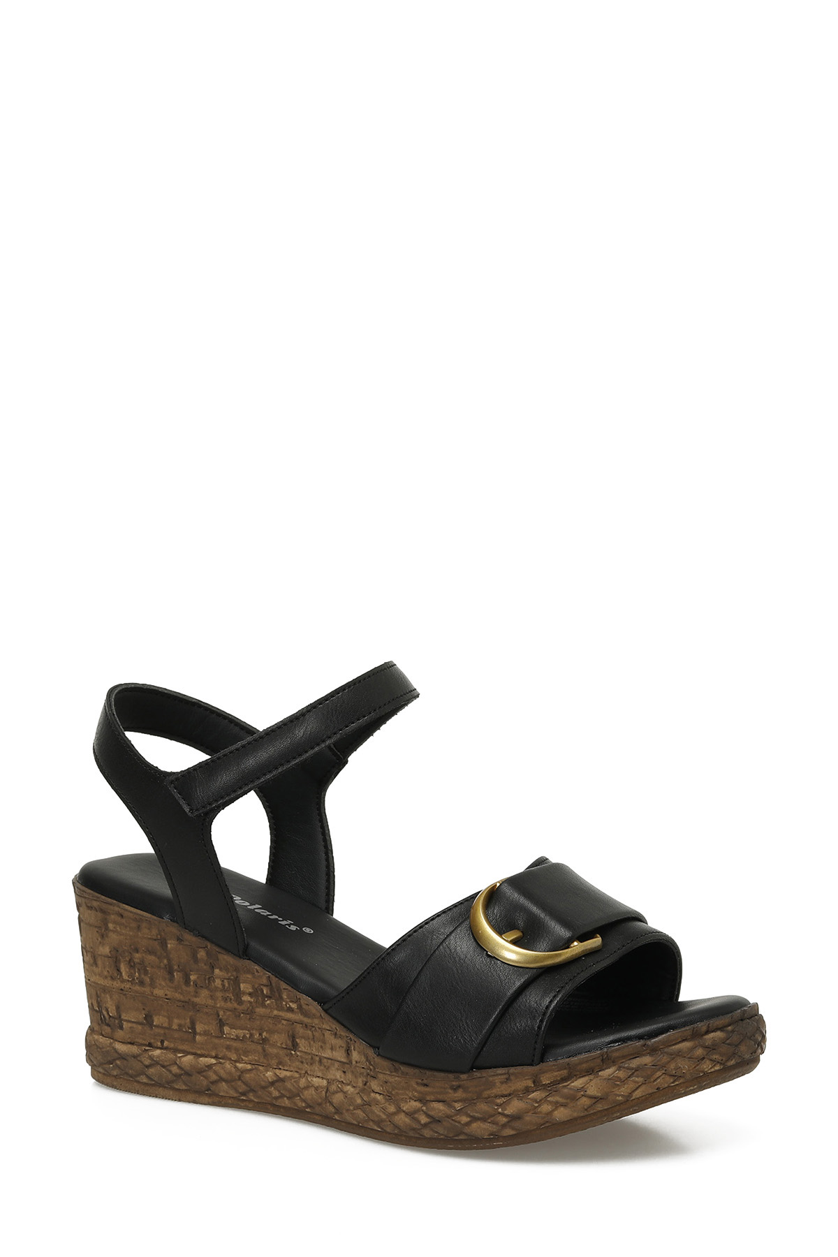 325069.Z 5FX Siyah Kadın Dolgu Topuk Sandalet - Görsel 3