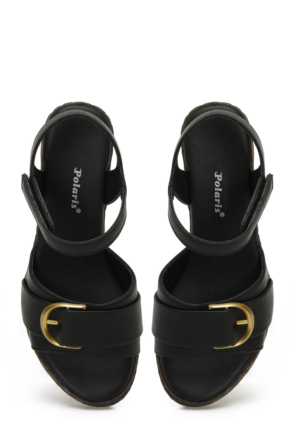 325069.Z 5FX Siyah Kadın Dolgu Topuk Sandalet - Görsel 5