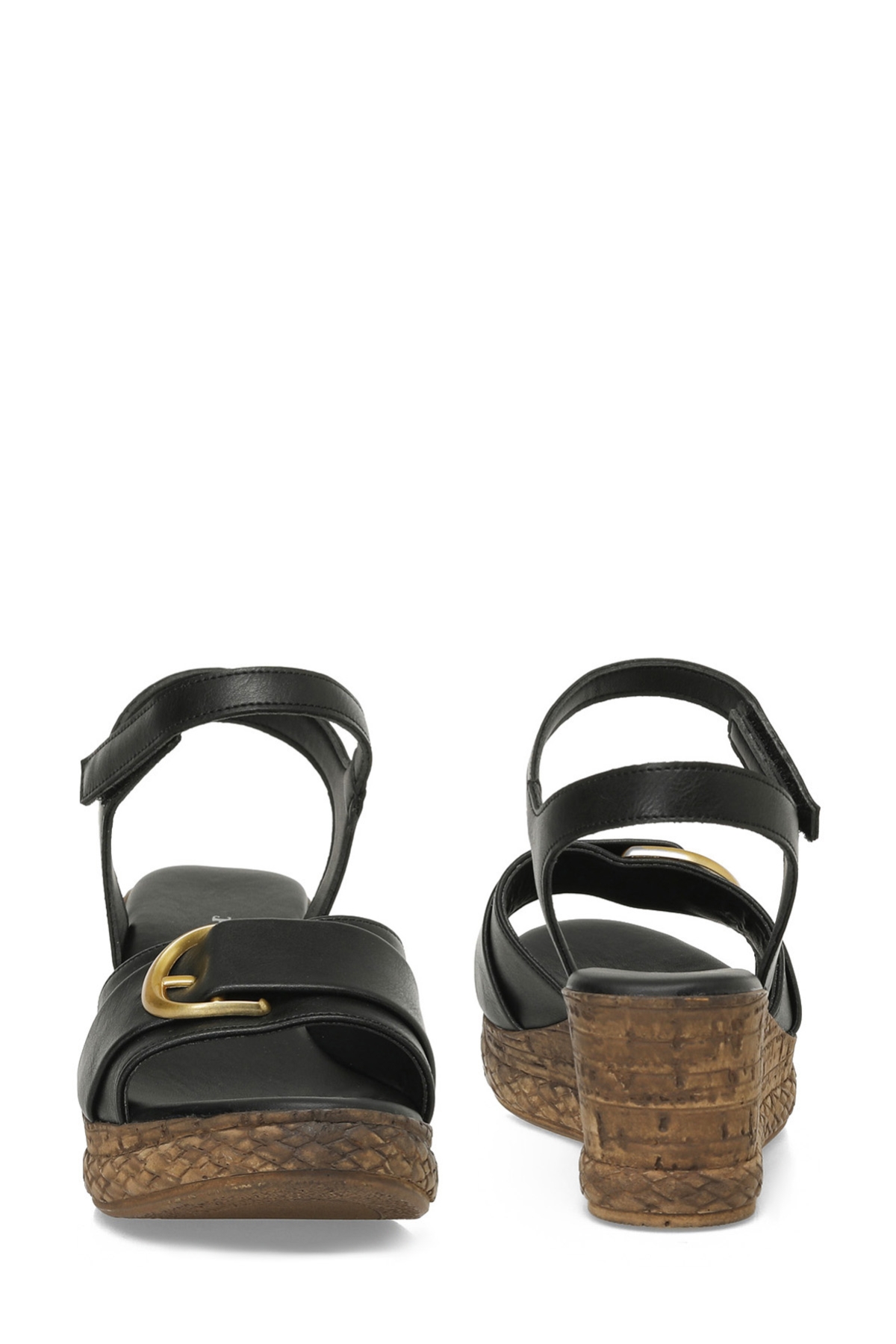 325069.Z 5FX Siyah Kadın Dolgu Topuk Sandalet - Görsel 6