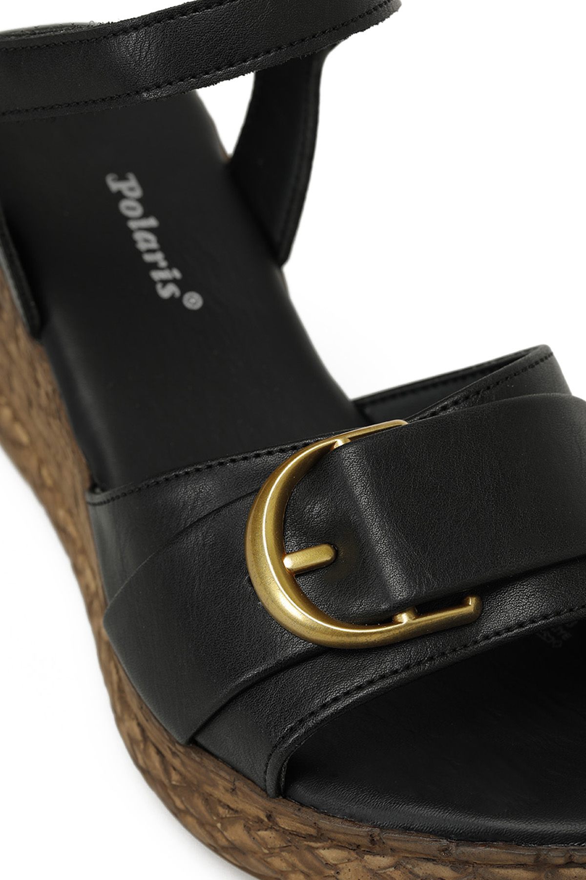 325069.Z 5FX Siyah Kadın Dolgu Topuk Sandalet - Görsel 8