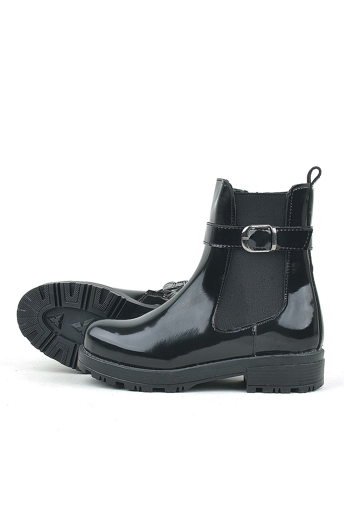 Siyah Rugan Lastikli Kız Çocuk Bot - Görsel 7