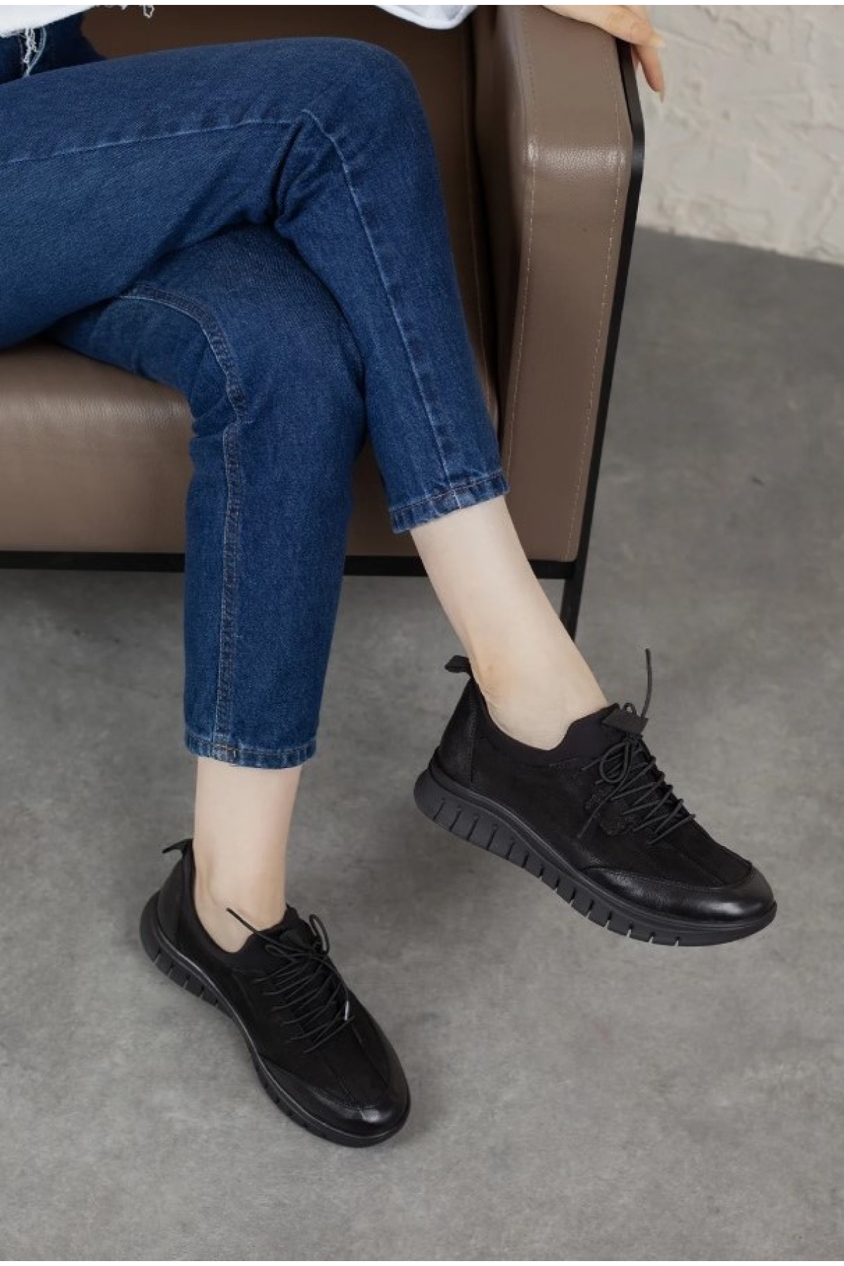 Bubi Hakiki Deri Ortopedik Kadın Casual Ayakkabı - Görsel 3