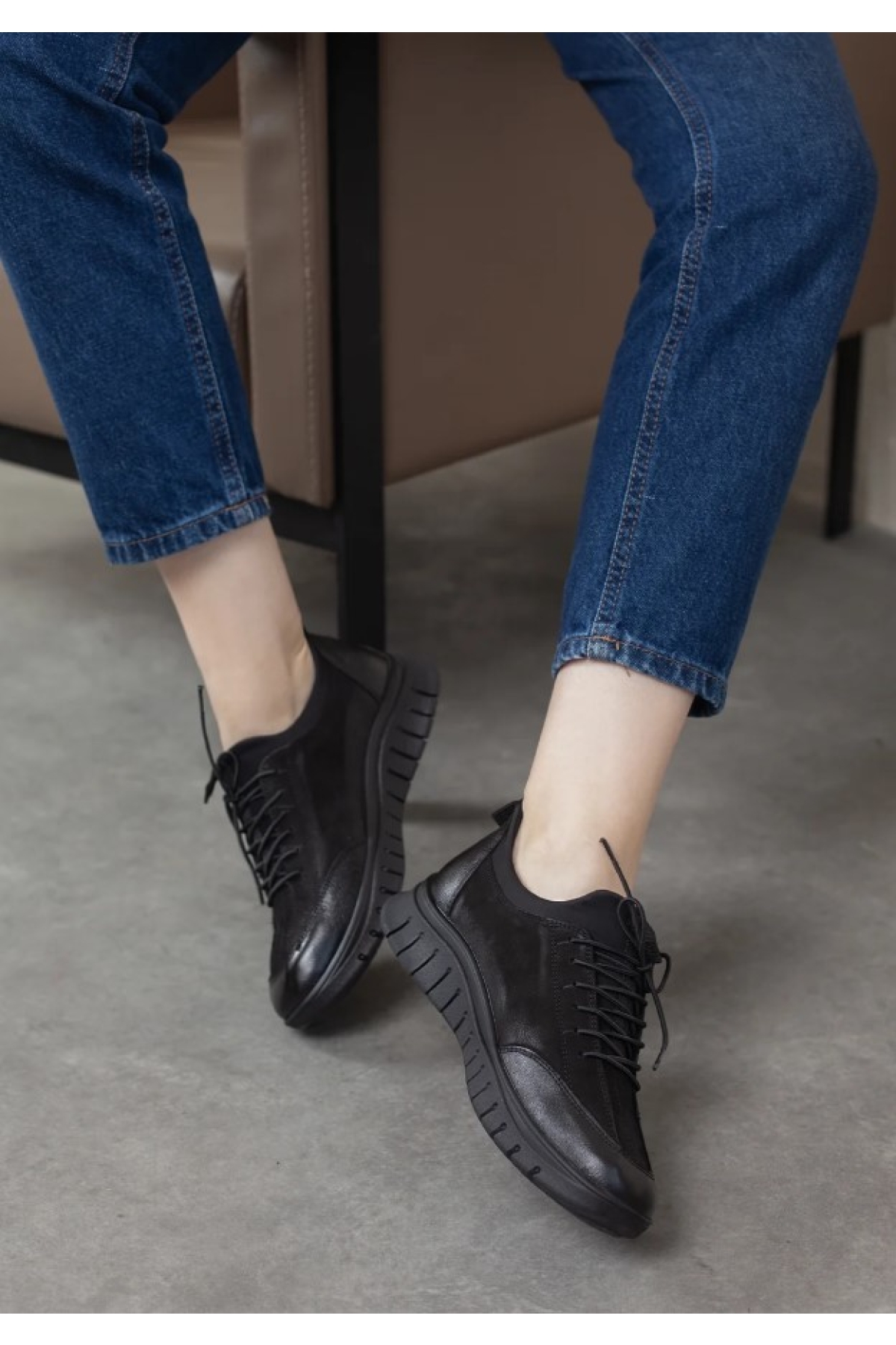 Bubi Hakiki Deri Ortopedik Kadın Casual Ayakkabı - Görsel 4