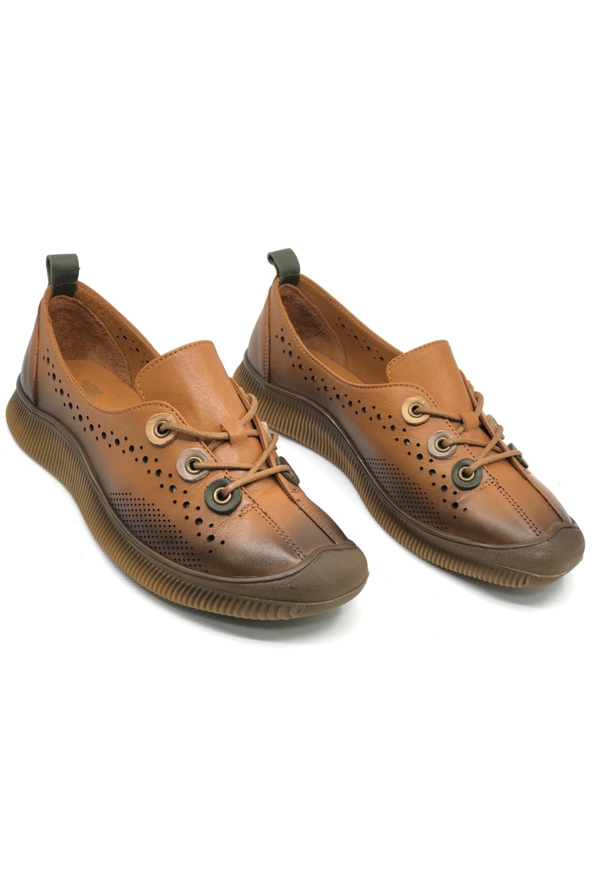 Pera Hakiki Deri Ortopedik Kadın Casual Ayakkabı - Görsel 2