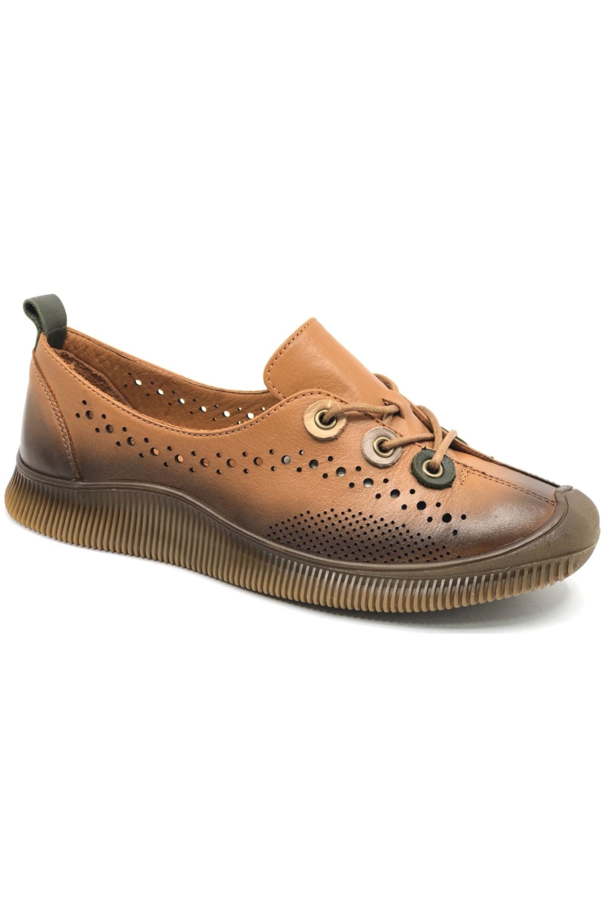 Pera Hakiki Deri Ortopedik Kadın Casual Ayakkabı - Görsel 4