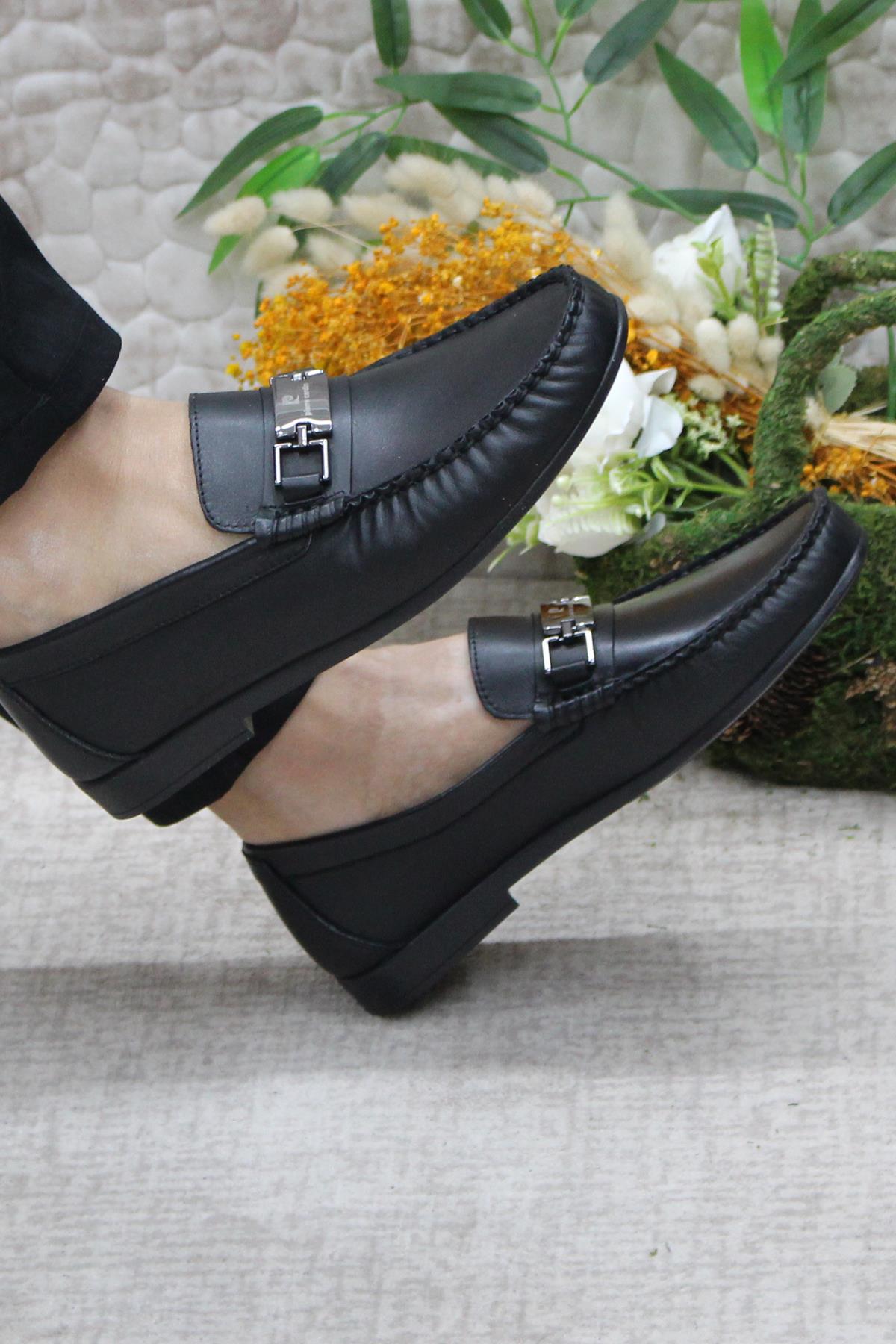 25109 Siyah Hakiki Deri Erkek Babet Loafer Erkek Ayakkabı - Görsel 6