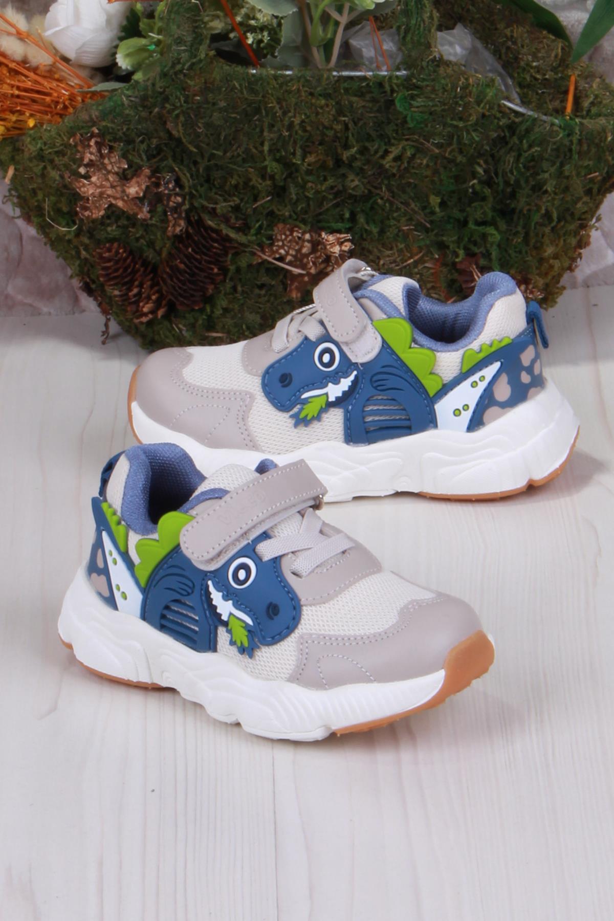 346.P25Y.150 Bej Tuna Sneaker Erkek Çocuk Ayakkabı - Görsel 3