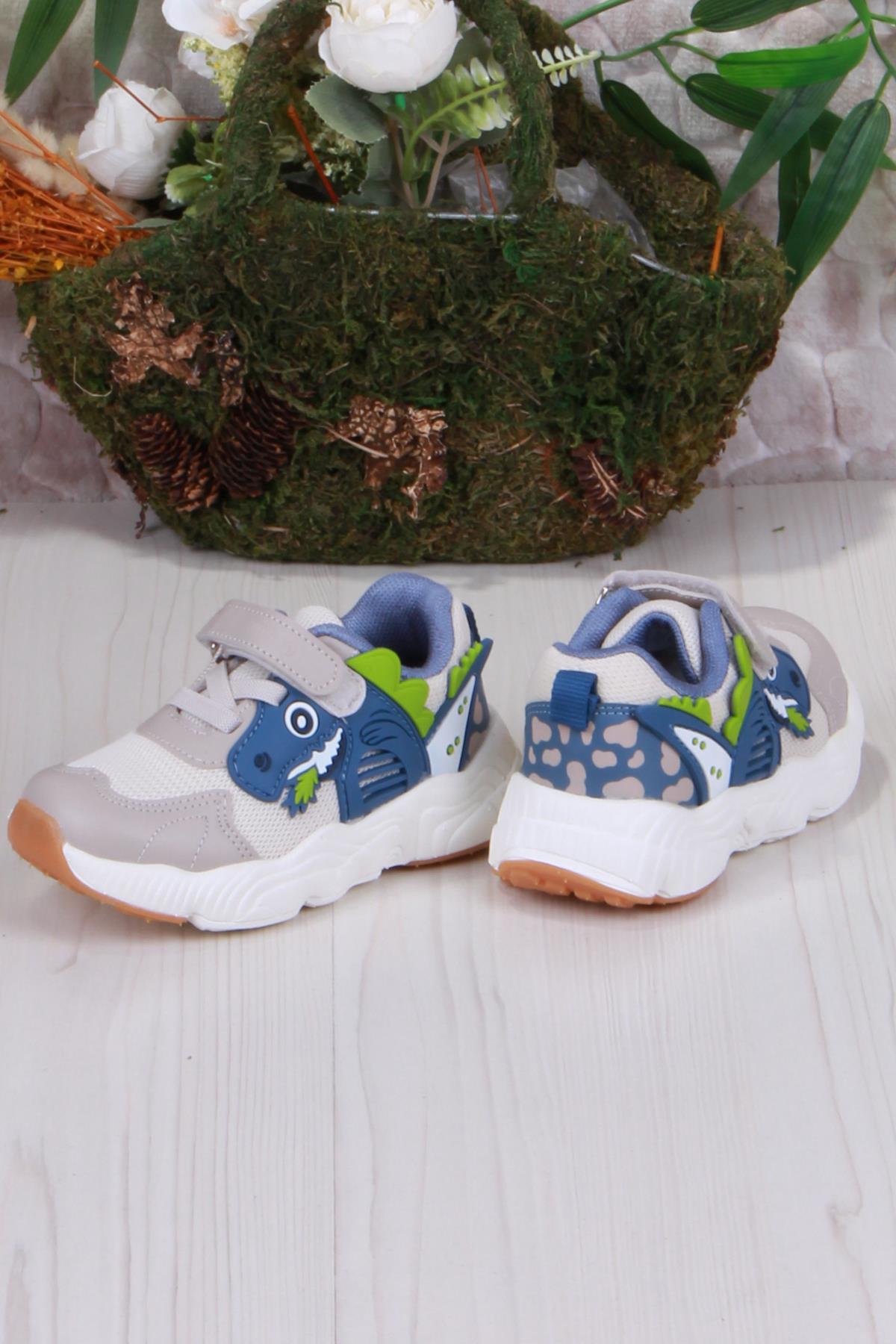 346.P25Y.150 Bej Tuna Sneaker Erkek Çocuk Ayakkabı - Görsel 6