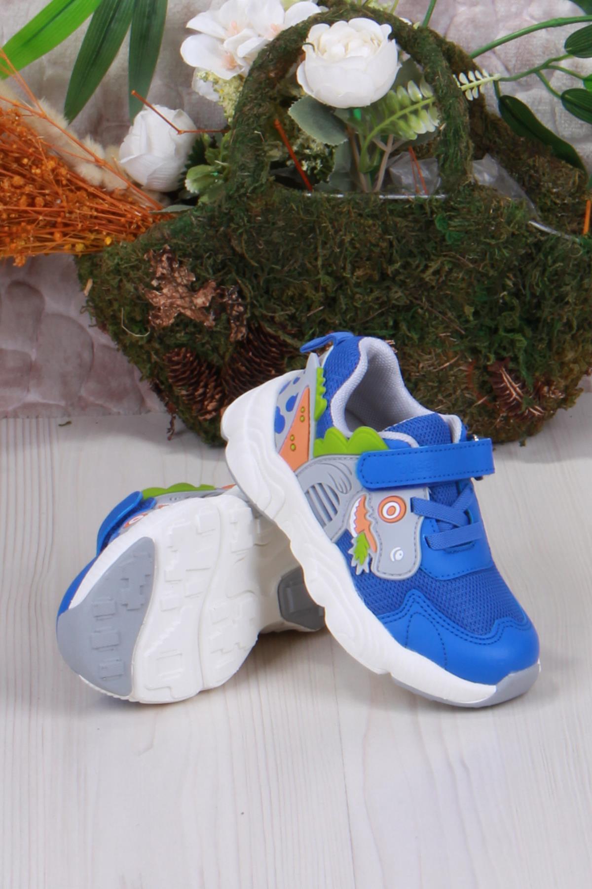 346.P25Y.150 Saks Mavi Tuna Sneaker Erkek Çocuk Ayakkabı - Görsel 4