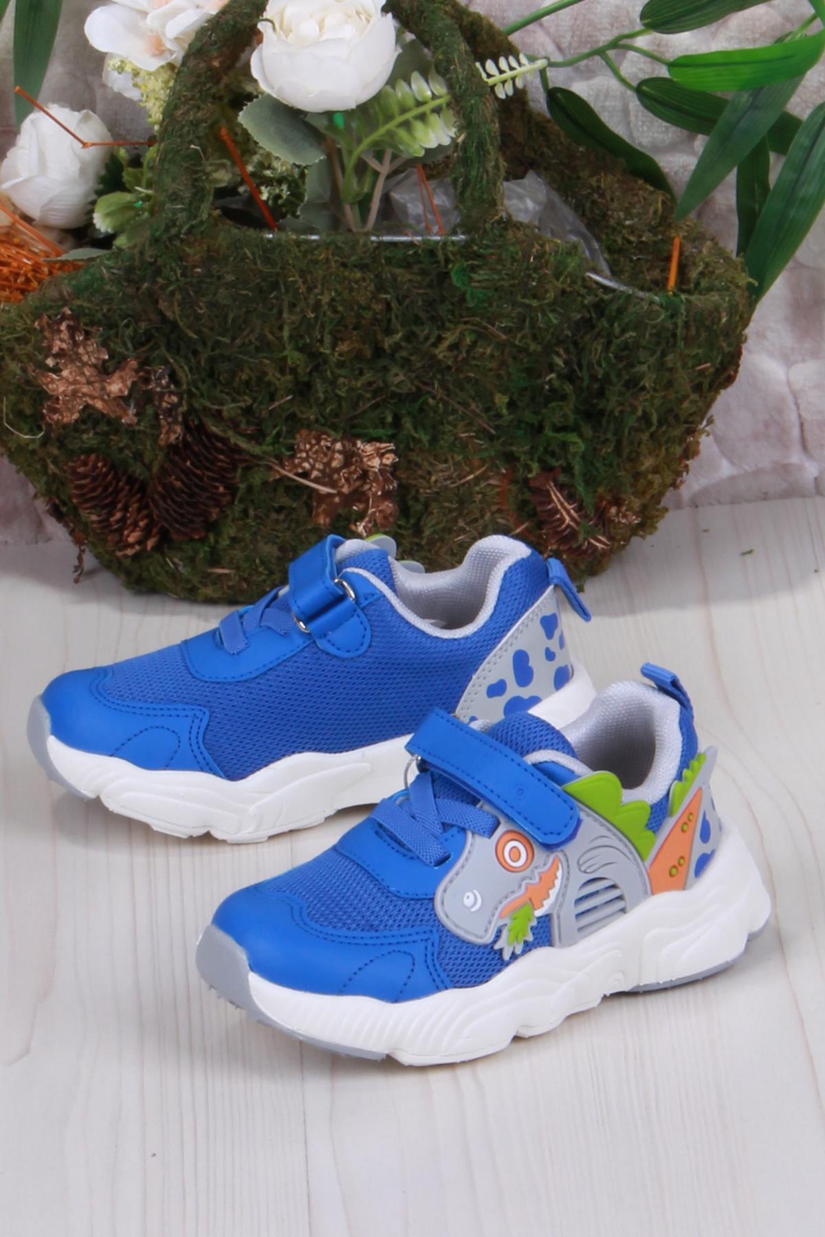 346.P25Y.150 Saks Mavi Tuna Sneaker Erkek Çocuk Ayakkabı - Görsel 5