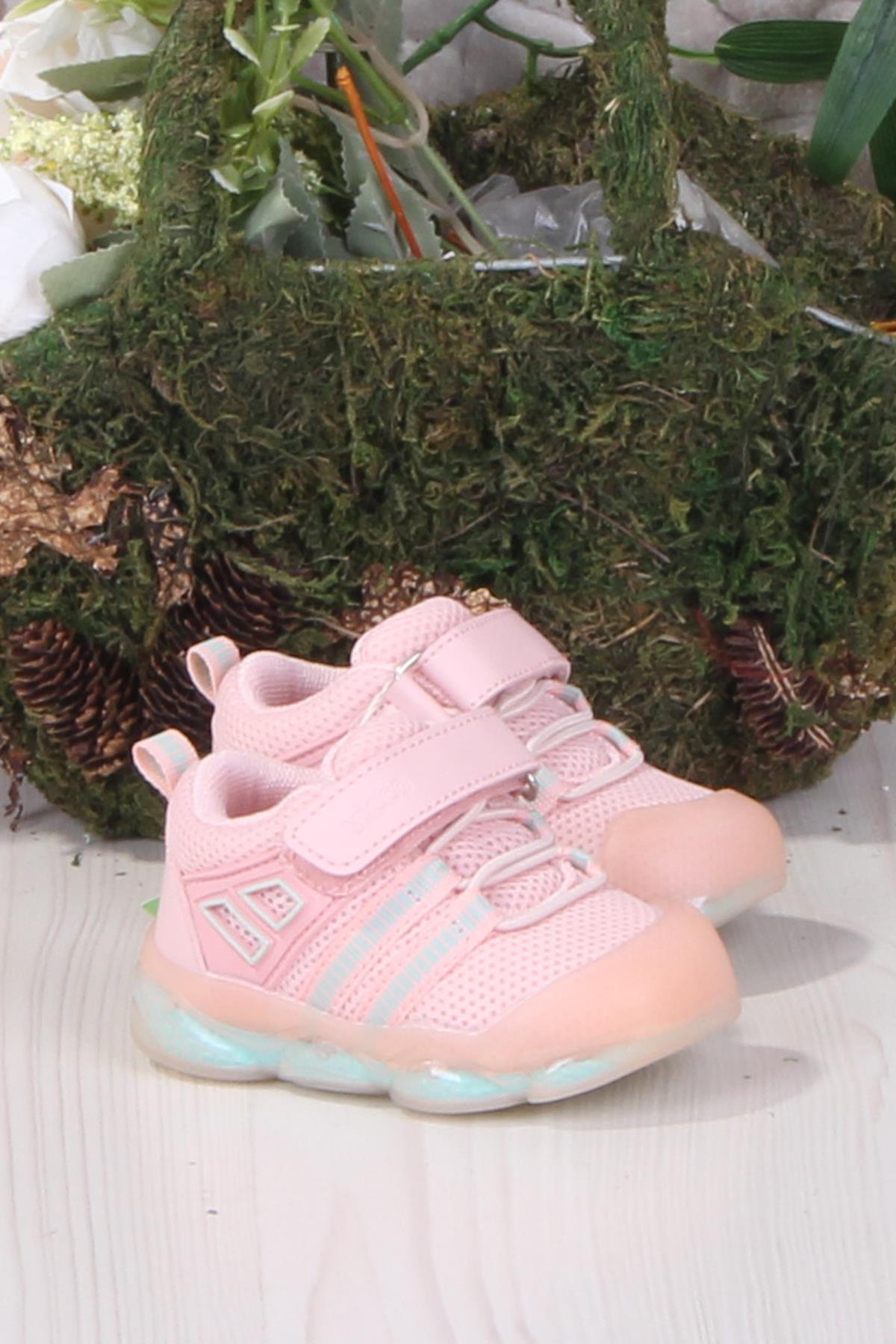 346.E24Y.150 Orante Pudra Esnek Işıklı İlk Adım Çocuk Ayakkabı - Görsel 2