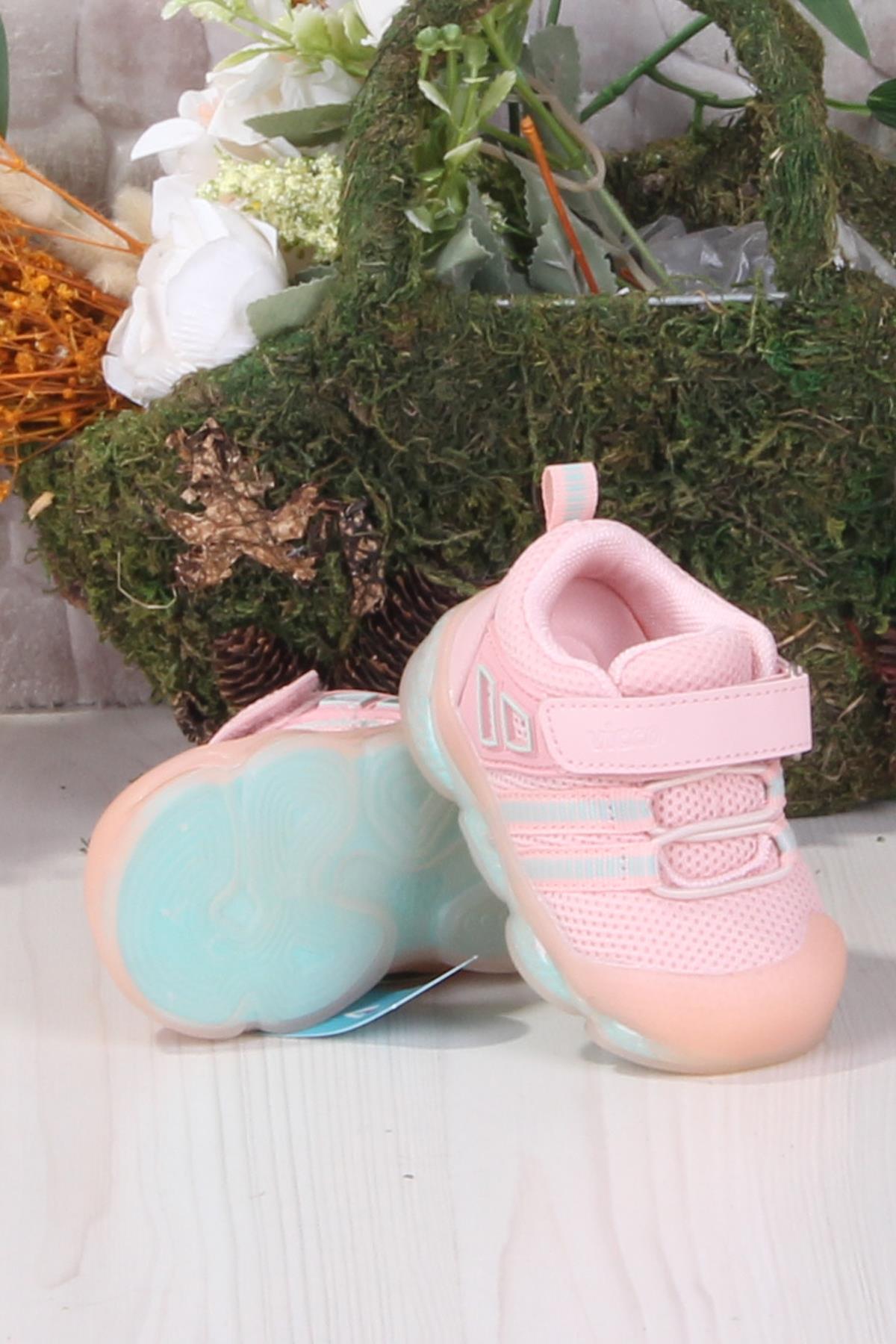 346.E24Y.150 Orante Pudra Esnek Işıklı İlk Adım Çocuk Ayakkabı - Görsel 6