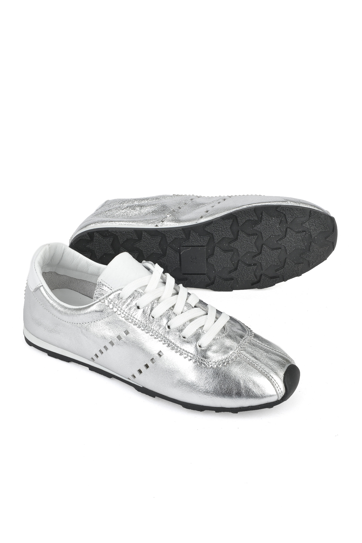 Kadın Hakiki Deri Sneaker 1511035Z6300 Gümüş - Görsel 5