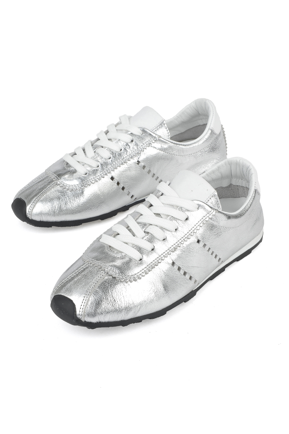 Kadın Hakiki Deri Sneaker 1511035Z6300 Gümüş - Görsel 6