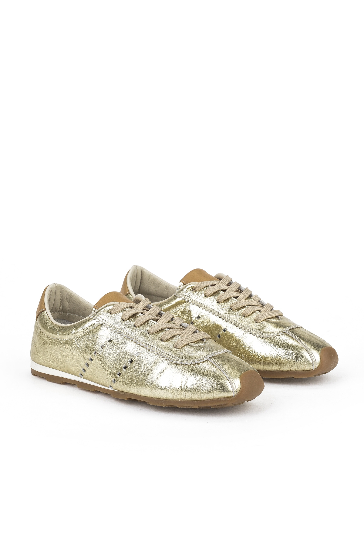 Kadın Hakiki Deri Sneaker 1511035Z6300 Gold - Görsel 3