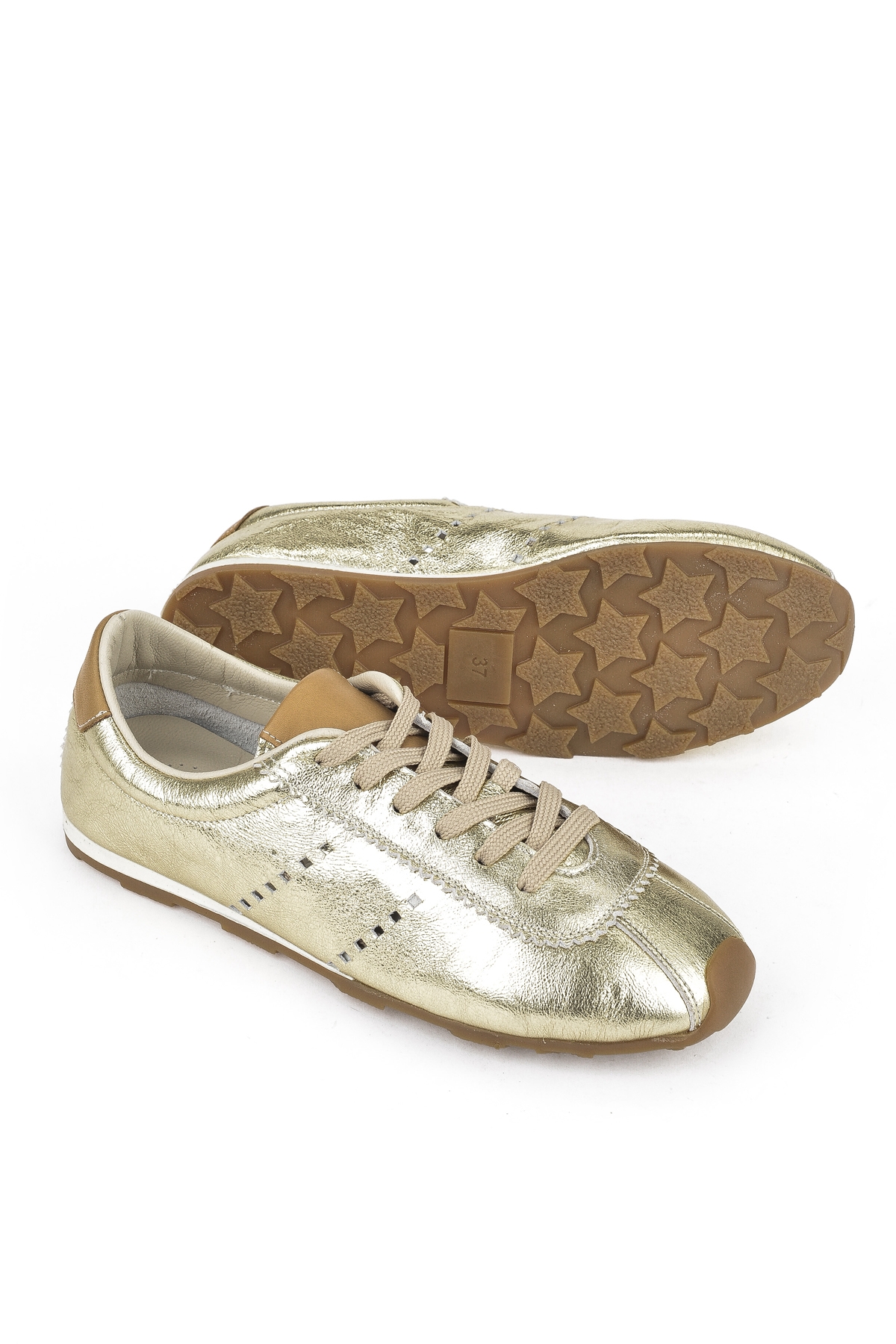 Kadın Hakiki Deri Sneaker 1511035Z6300 Gold - Görsel 5