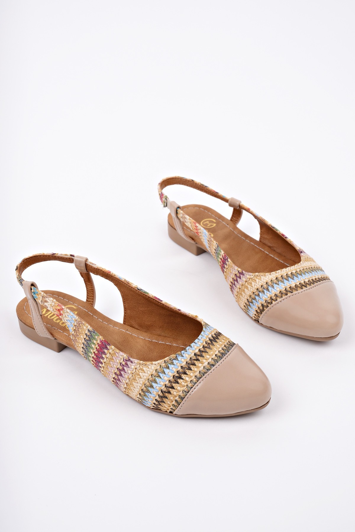 ROSHAN Arkası Açık Hasır Kadın Günlük Kısa Topuklu Ayakkabı - Görsel 3