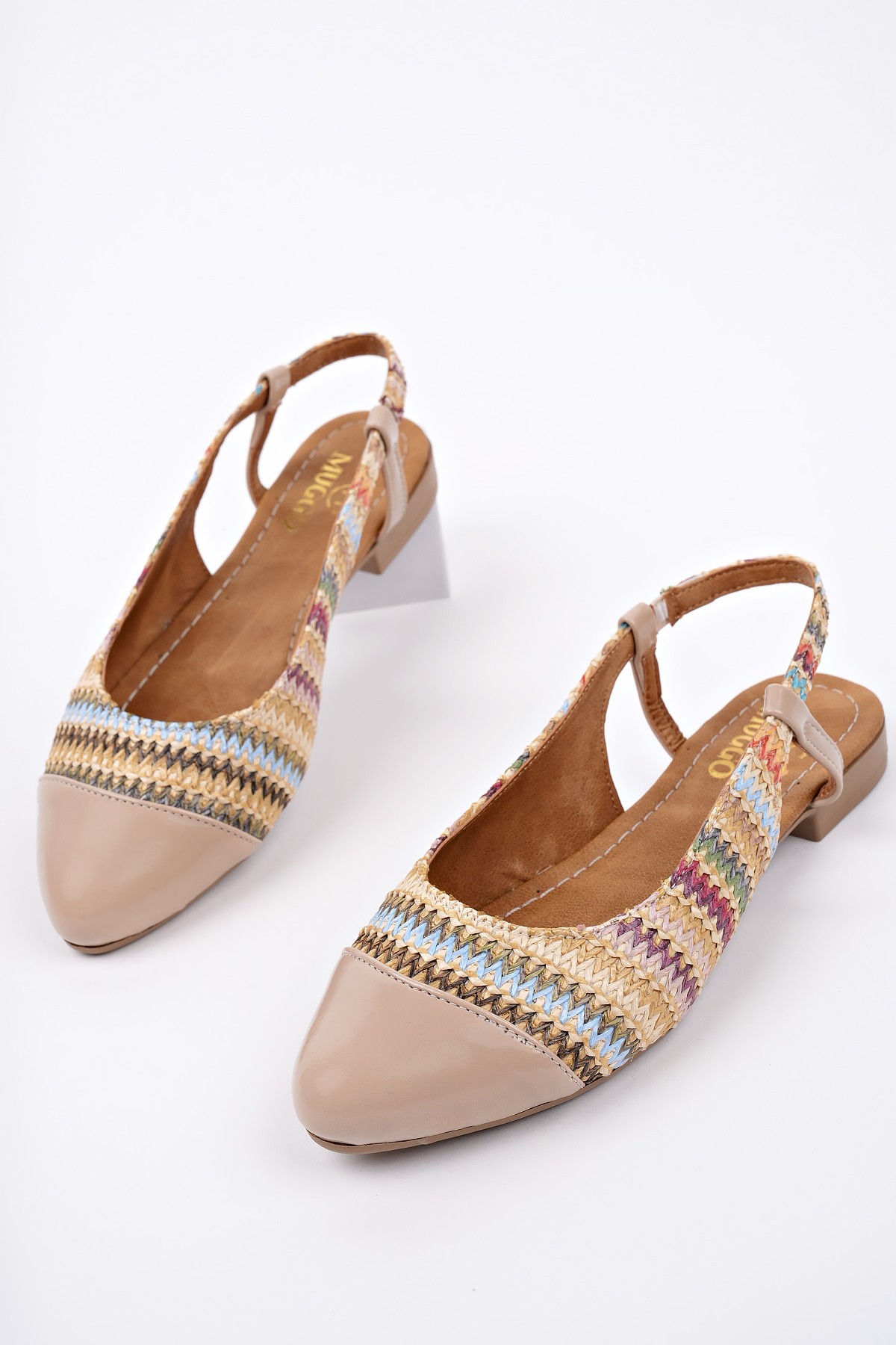 ROSHAN Arkası Açık Hasır Kadın Günlük Kısa Topuklu Ayakkabı - Görsel 7