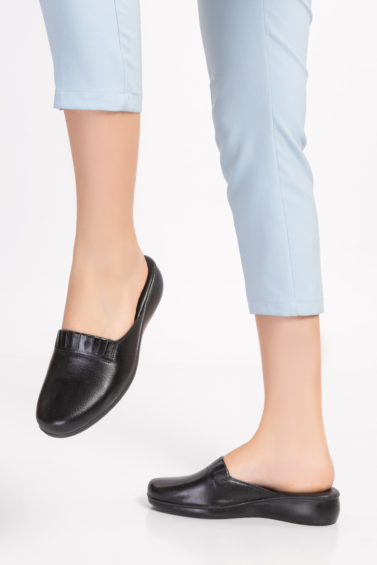 Gondol Kadın İçi Dışı Hakiki Deri Şık Ev Terliği Özl.960 - Görsel 4