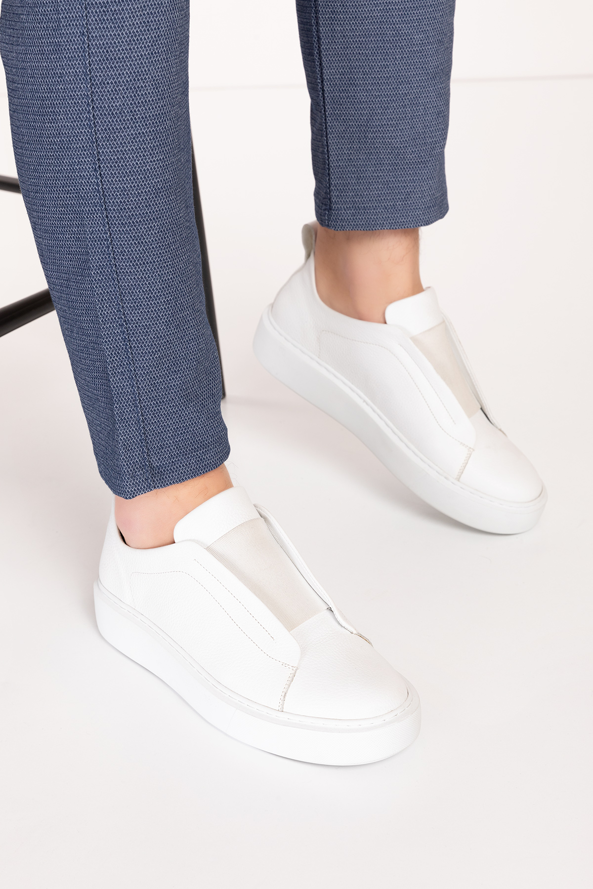 Gondol Erkek Hakiki Deri Lastikli Kolay Giyim Ayakkabı tx.7740 - Görsel 3