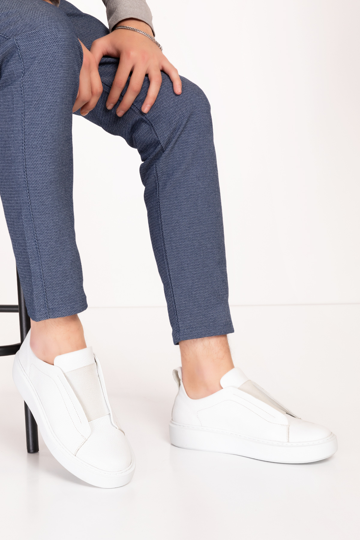 Gondol Erkek Hakiki Deri Lastikli Kolay Giyim Ayakkabı tx.7740 - Görsel 4