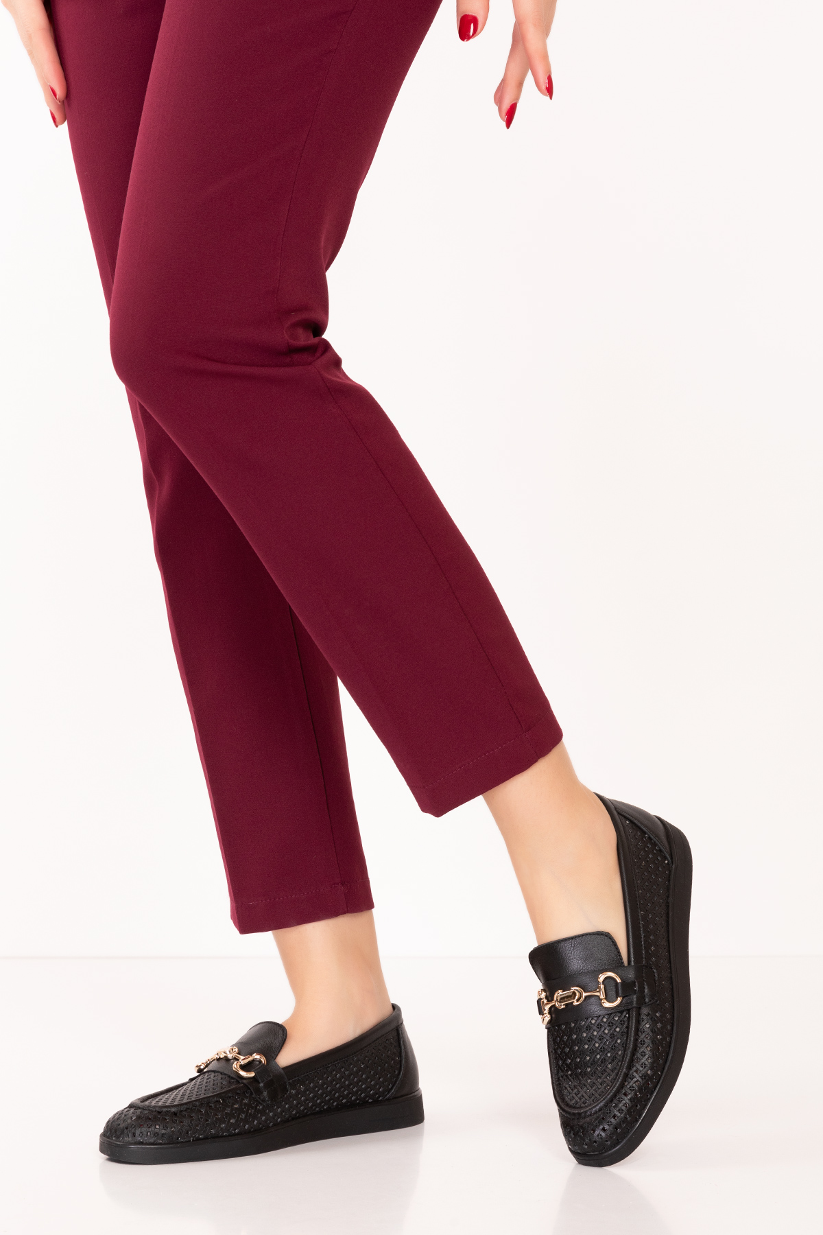 Gondol Kadın Hakiki Deri Yazlı Lazer Delikli Şık Loafer anl.2999 - Görsel 3