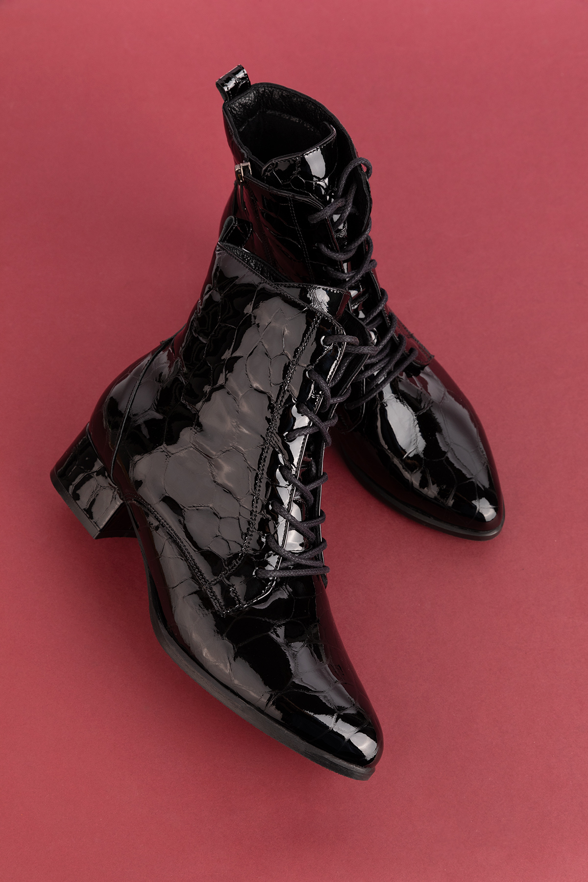 Gondol Kadın Hakiki Deri Kısa Topuklu Şık Bot ast.8154 - Görsel 3