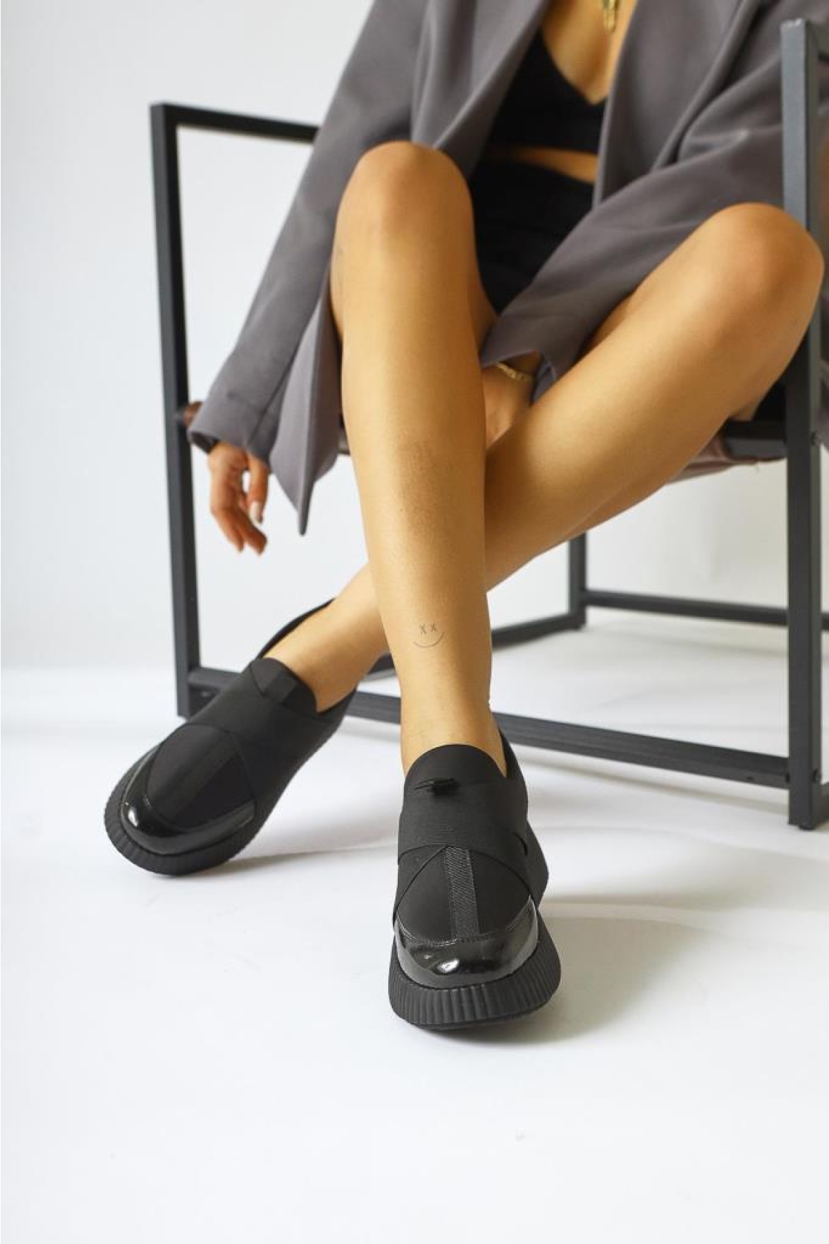 Fendii 02994 Bağcıksız Yüksek Taban Kadın Spor Ayakkabı - Görsel 2