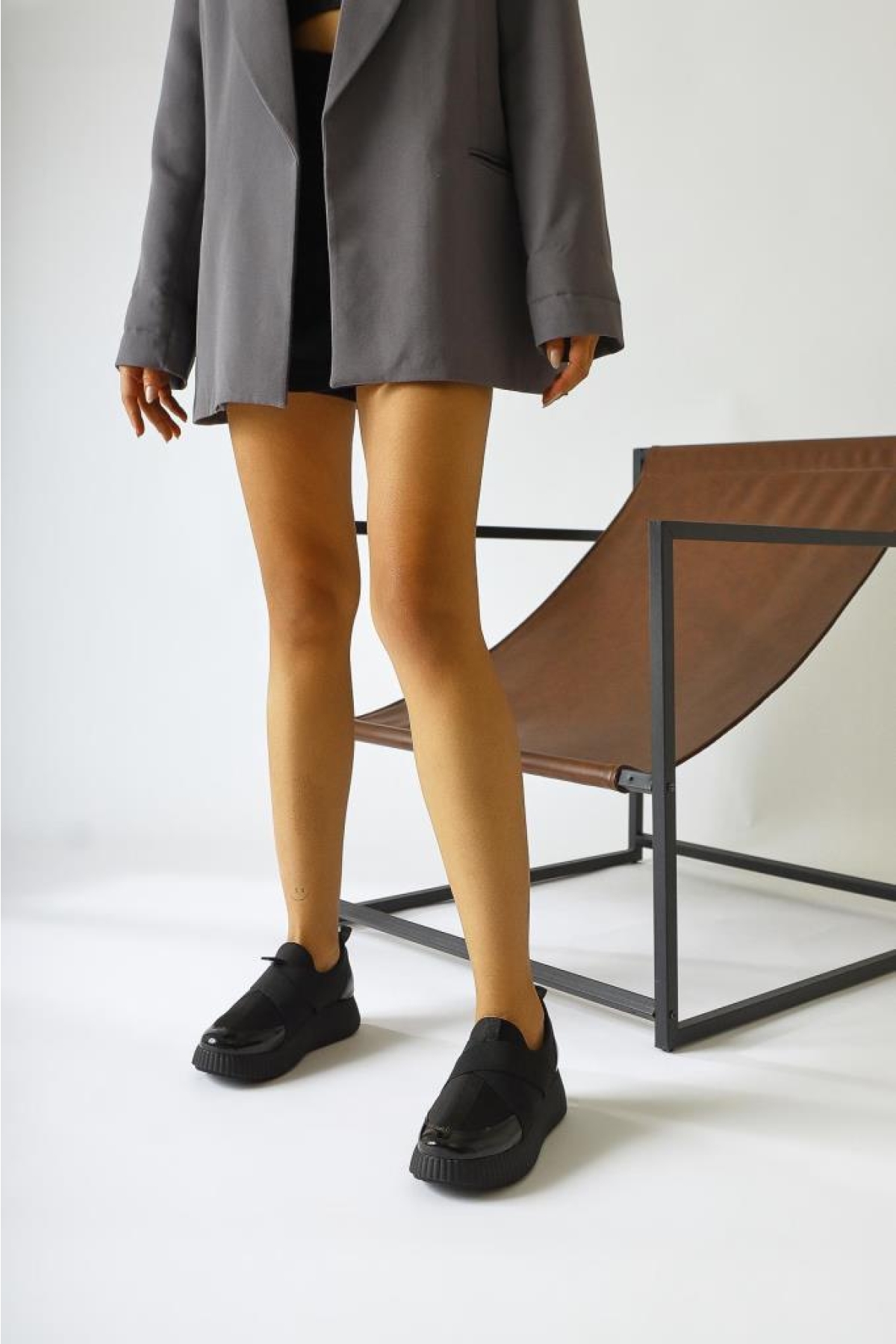 Fendii 02994 Bağcıksız Yüksek Taban Kadın Spor Ayakkabı - Görsel 3