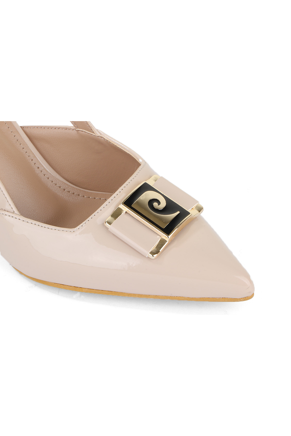 54707 Logolu 4 Cm Topuklu Kadın Ayakkabı - Görsel 4