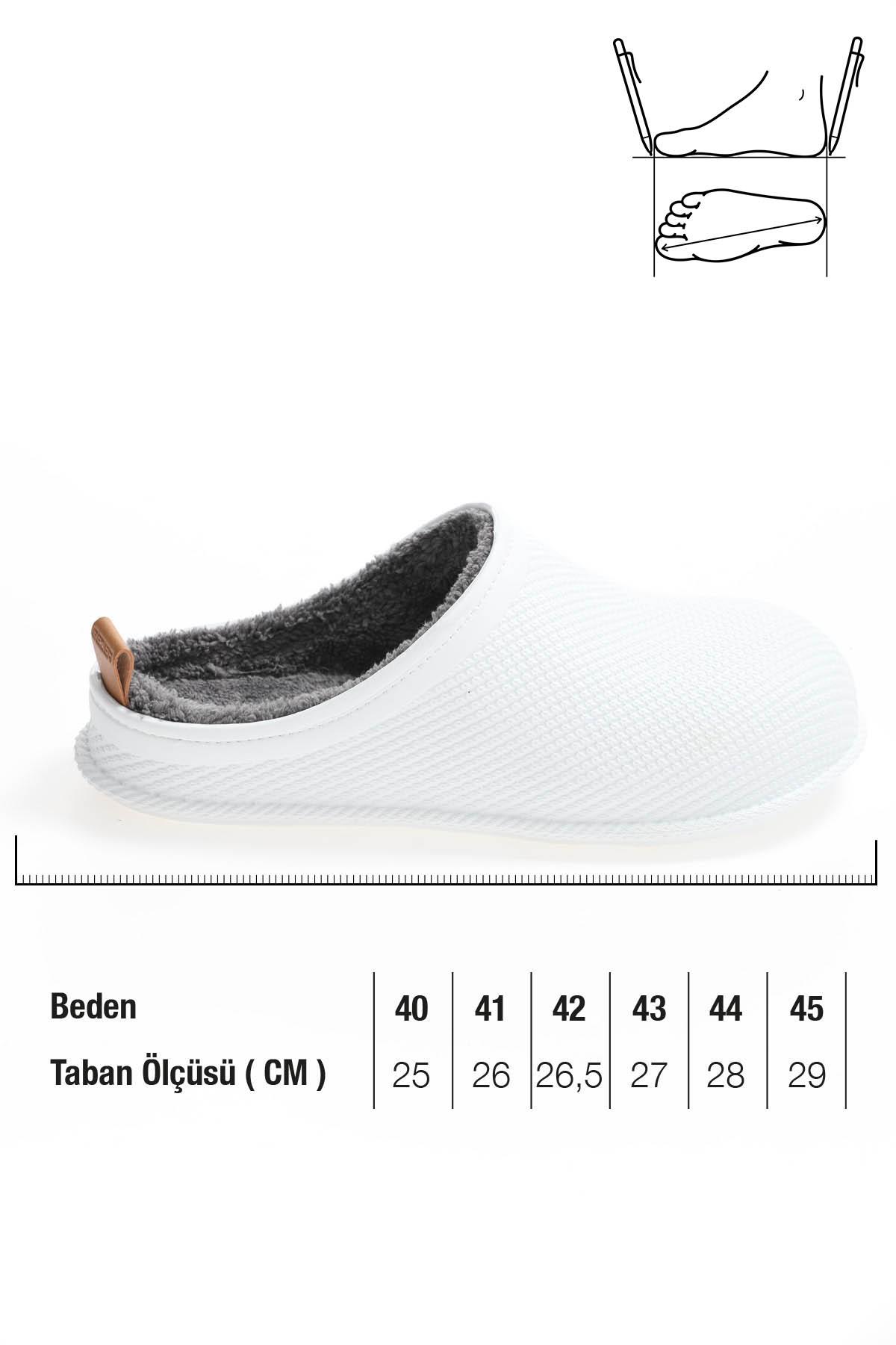 12464 Eva İçi Kürklü Islak Zemin Erkek Kışlık Ev Bahçe Sokak İş Terliği - Görsel 3