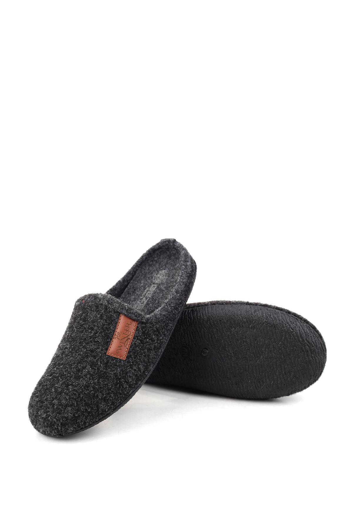 Gezer Gezer Siyah 15340 Erkek Keçe Rahat Taban Ev Halı Misafir Terliği Sandalet & Terlik | Flo Siyah - 7. görsel