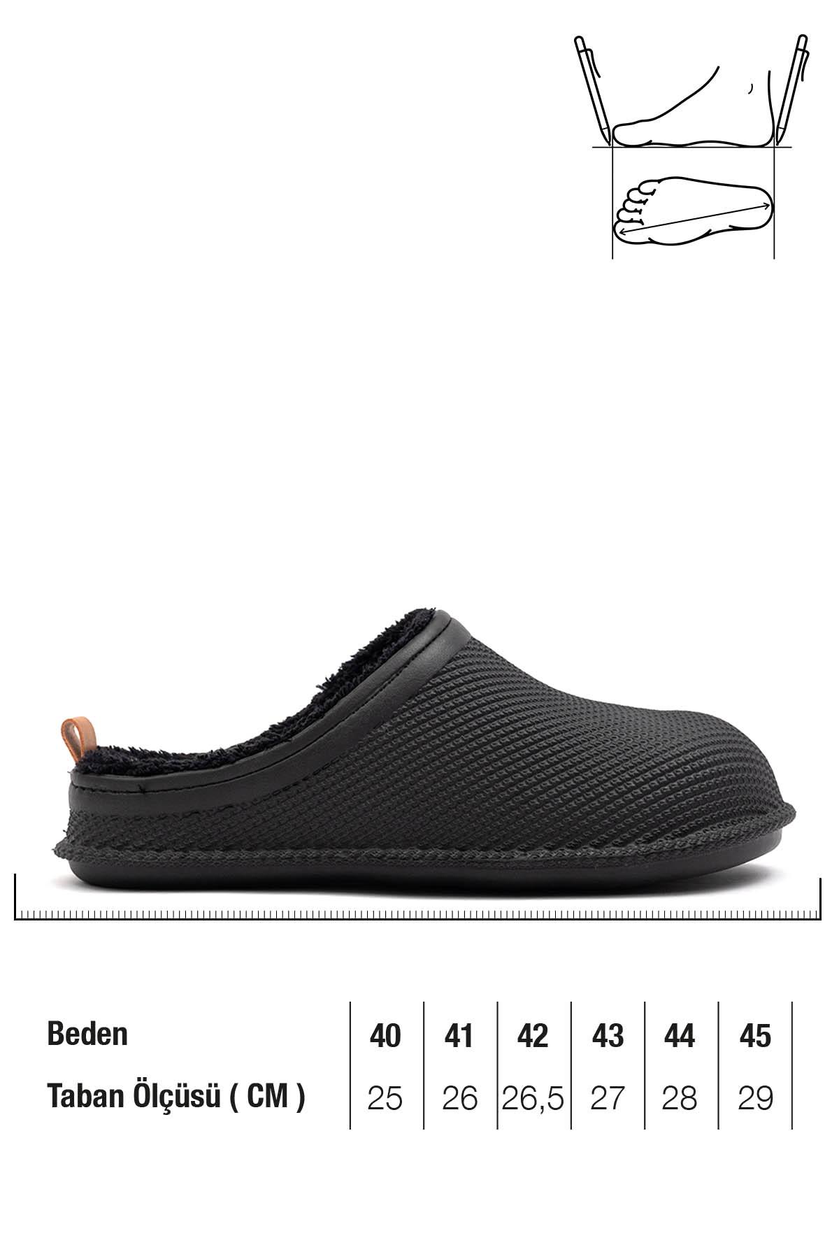 12464 Eva İçi Kürklü Islak Zemin Erkek Kışlık Ev Bahçe Sokak İş Terliği - Görsel 3