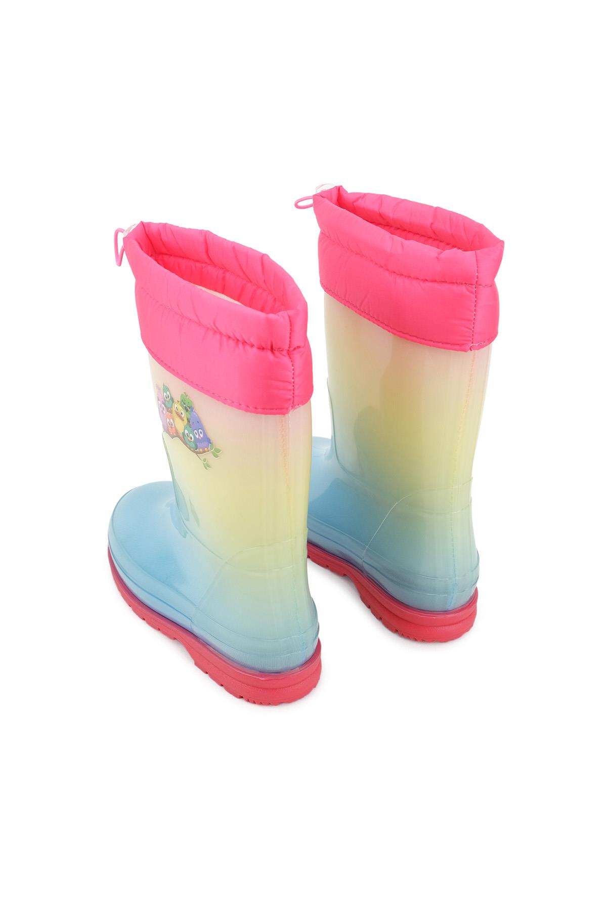 00675 Kız Çocuk Termal Astarlı Su Yağmur Geçirmez Çizme - Görsel 5