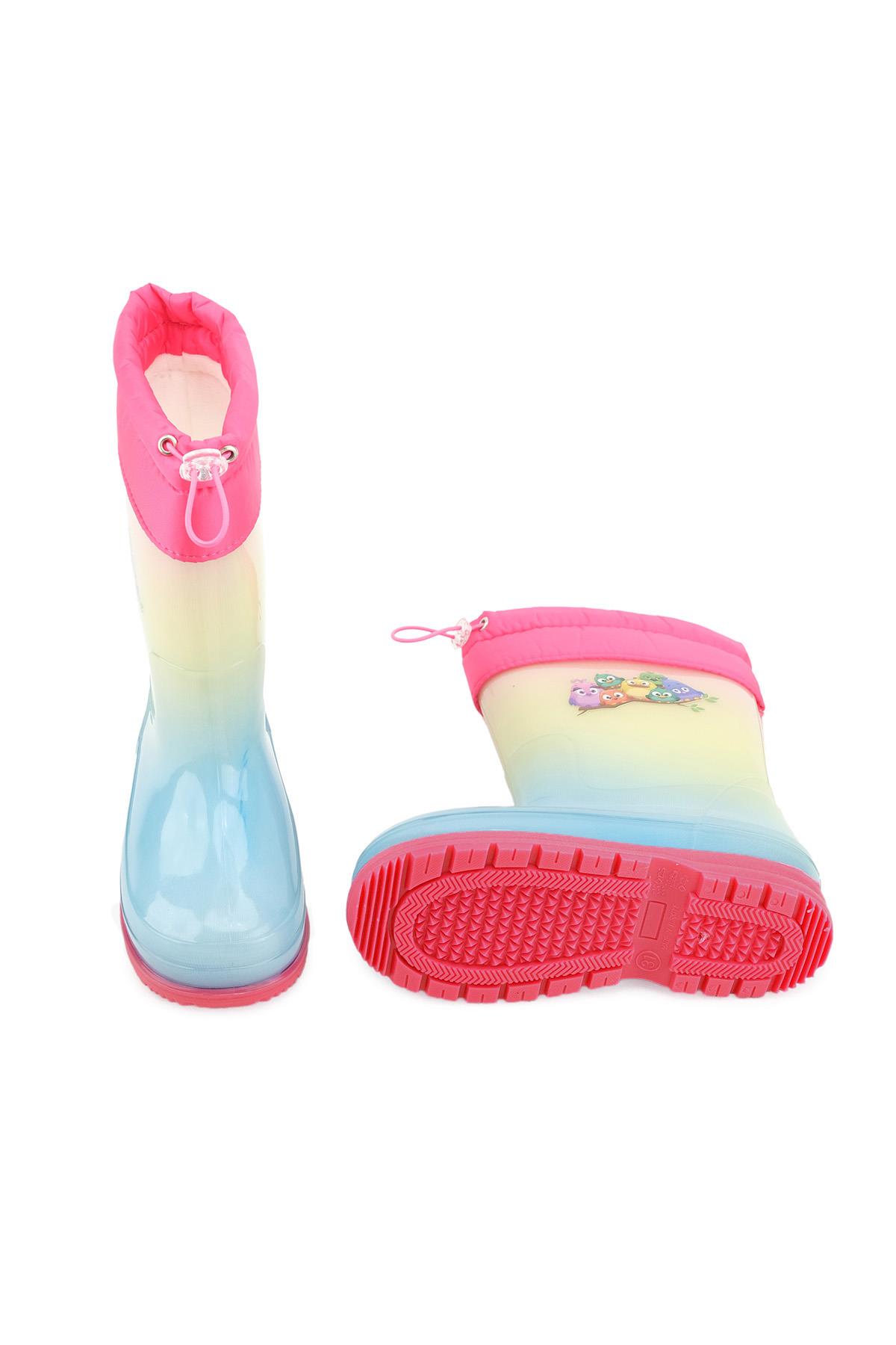 00675 Kız Çocuk Termal Astarlı Su Yağmur Geçirmez Çizme - Görsel 6