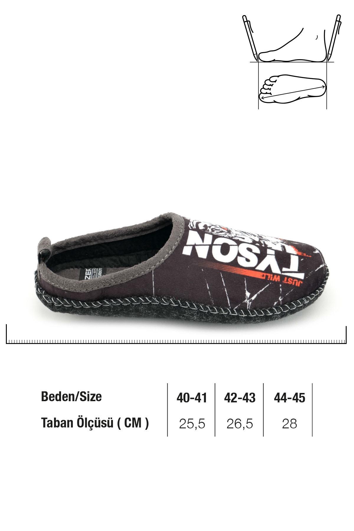 14630 Erkek Keçe Rahat Sessiz Taban Hafif Ev Halı Misafir Terliği - Görsel 3