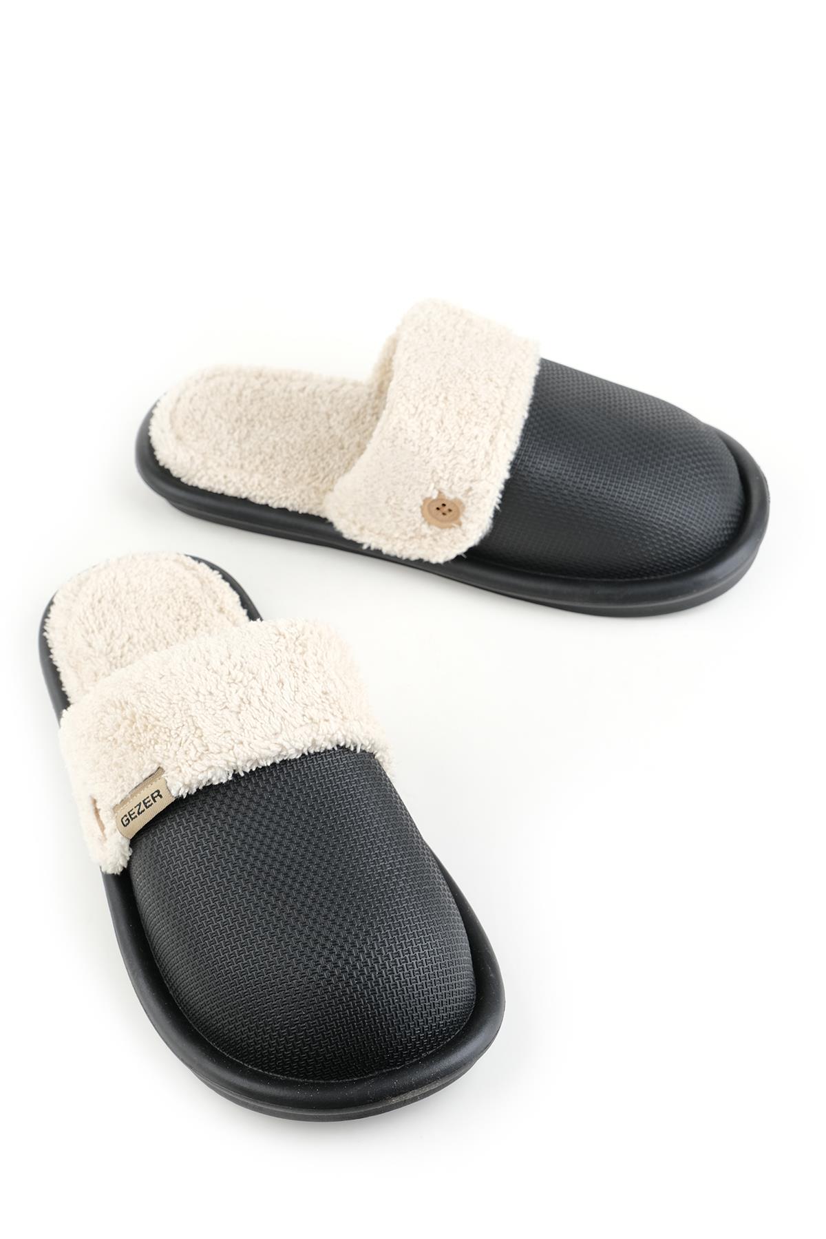 13577 Eva İçi Kürklü Islak Zemin Kışlık Ev Bahçe Kadın Terliği - Görsel 2