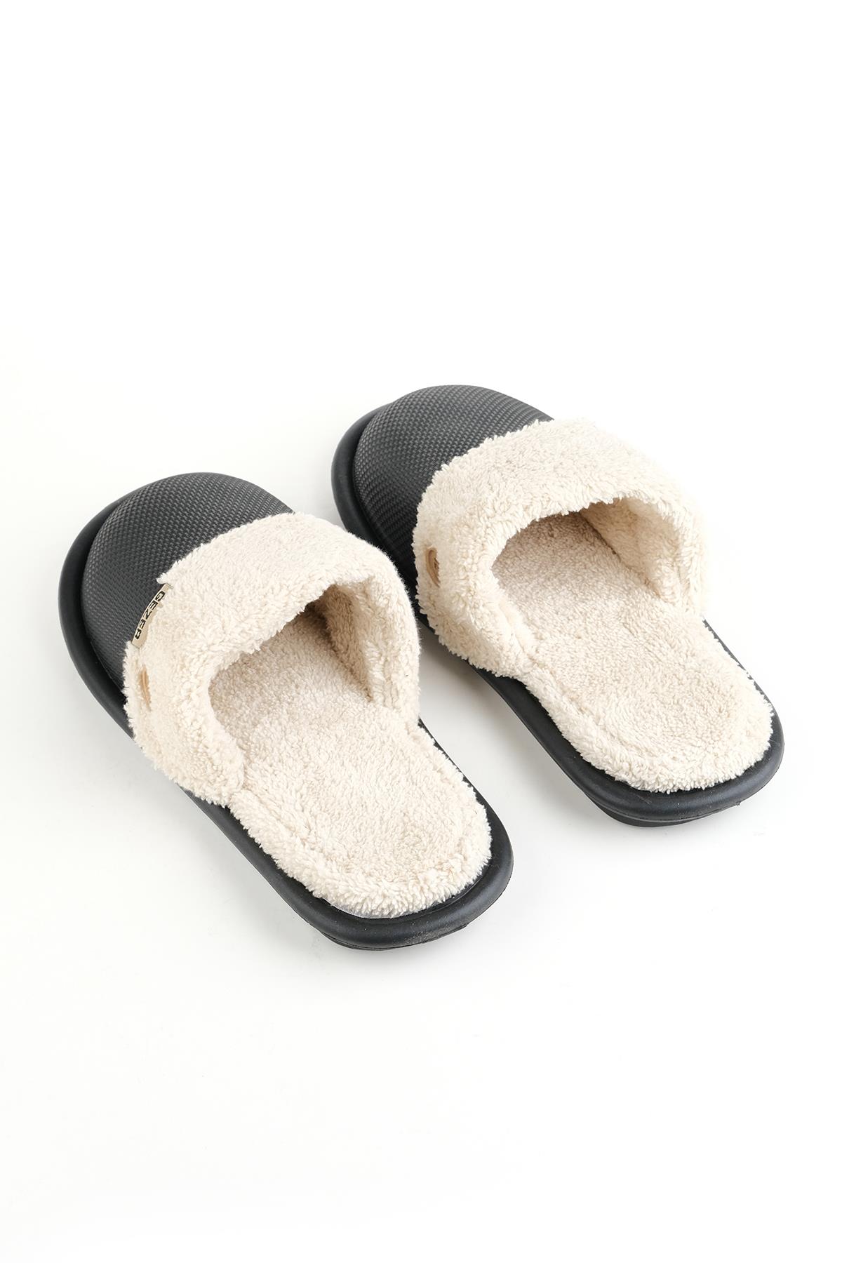 13577 Eva İçi Kürklü Islak Zemin Kışlık Ev Bahçe Kadın Terliği - Görsel 5