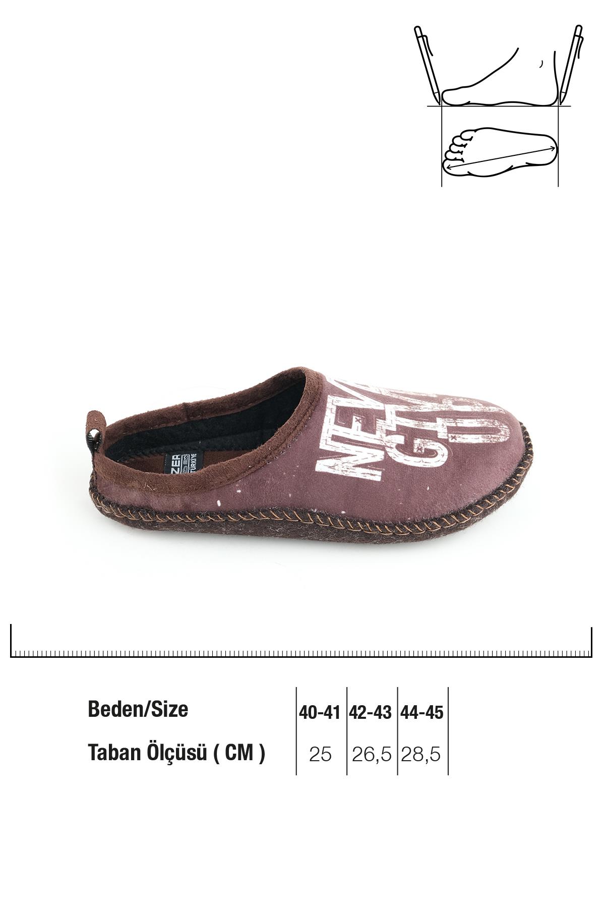 14630 Erkek Keçe Rahat Sessiz Taban Hafif Ev Halı Misafir Terliği - Görsel 4