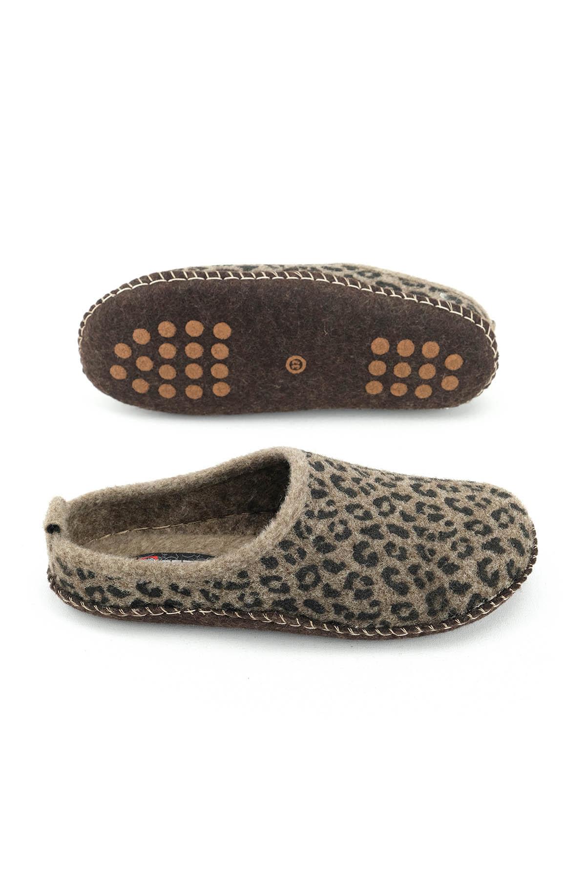 15525 Kadın Keçe Kumaş Sessiz Taban Ev-Halı Terliği - Görsel 6