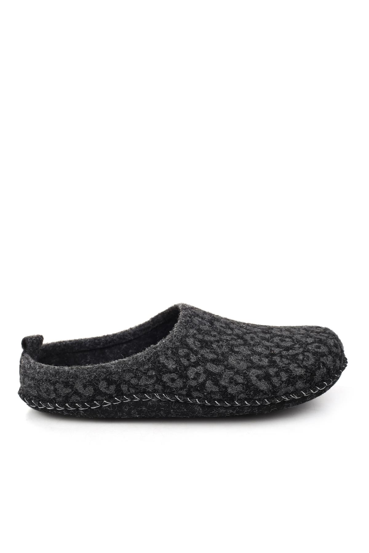 15525 Kadın Keçe Kumaş Sessiz Taban Ev-Halı Terliği - Görsel 3