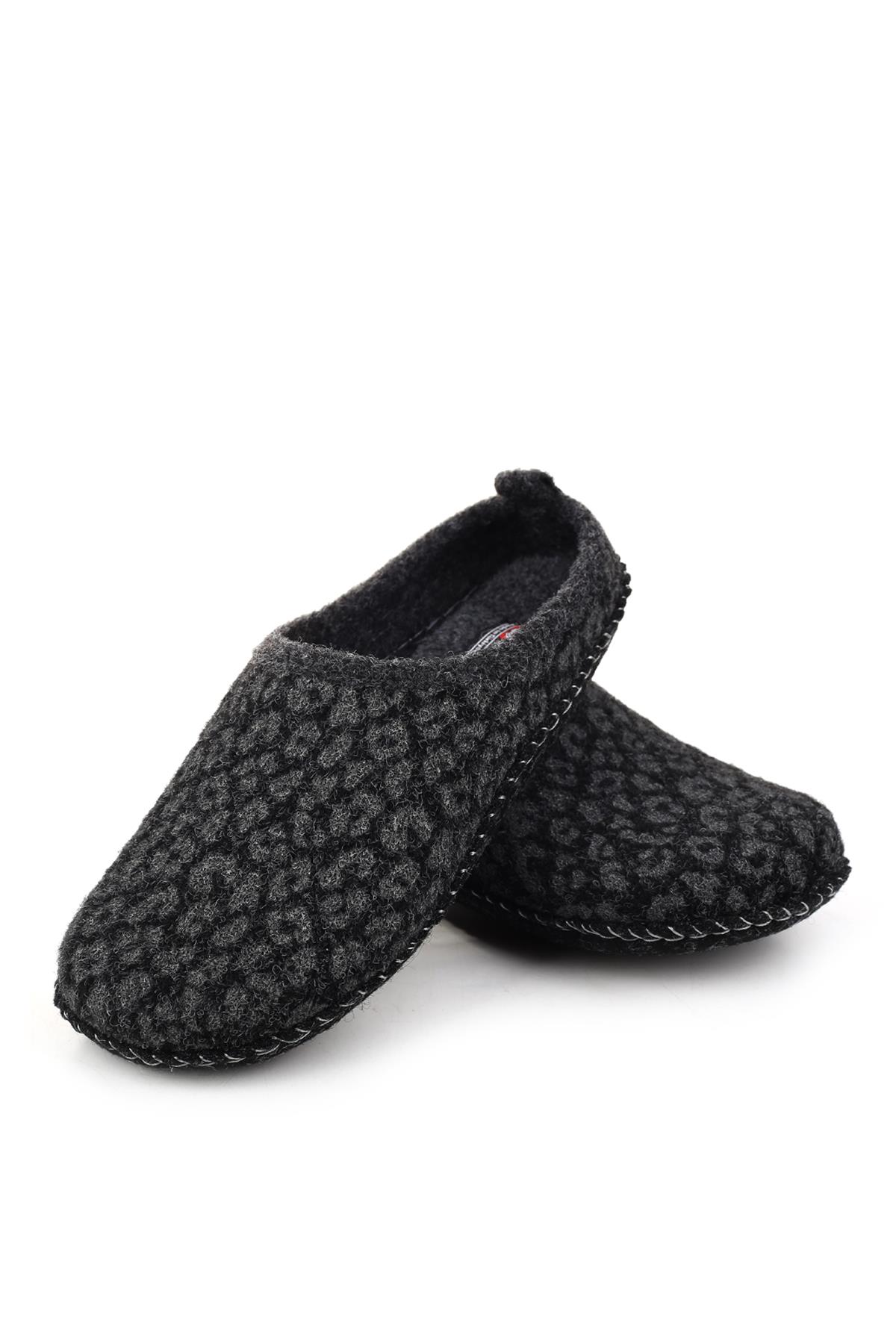 15525 Kadın Keçe Kumaş Sessiz Taban Ev-Halı Terliği - Görsel 4