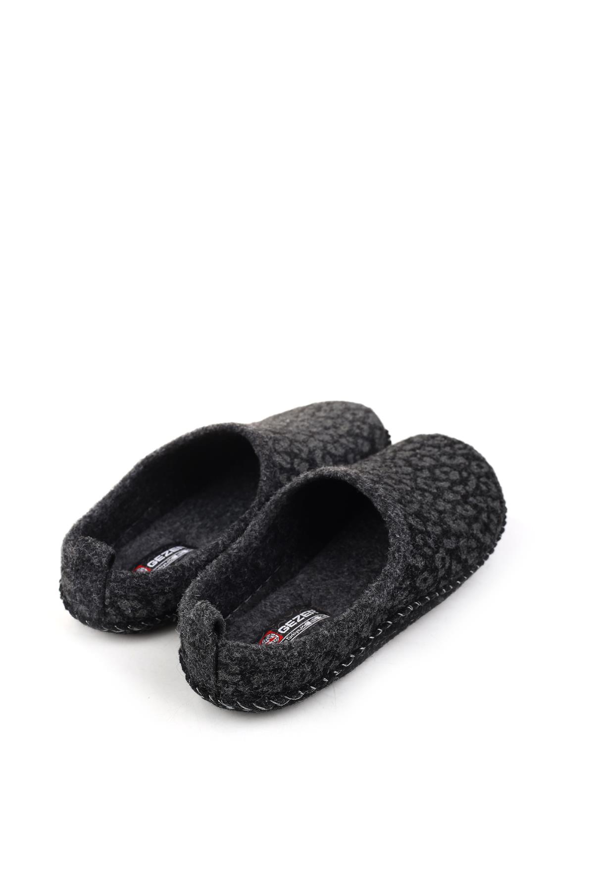 15525 Kadın Keçe Kumaş Sessiz Taban Ev-Halı Terliği - Görsel 5