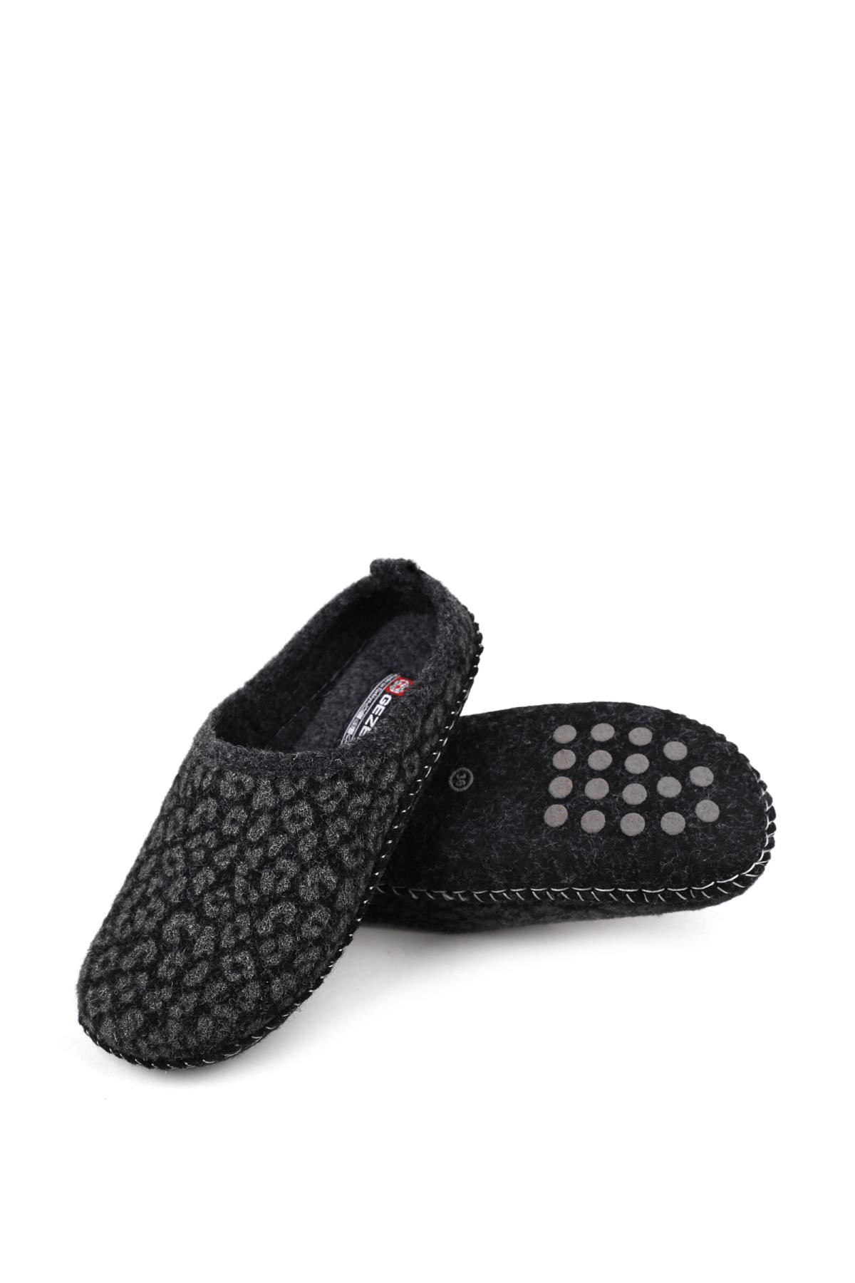 15525 Kadın Keçe Kumaş Sessiz Taban Ev-Halı Terliği - Görsel 6