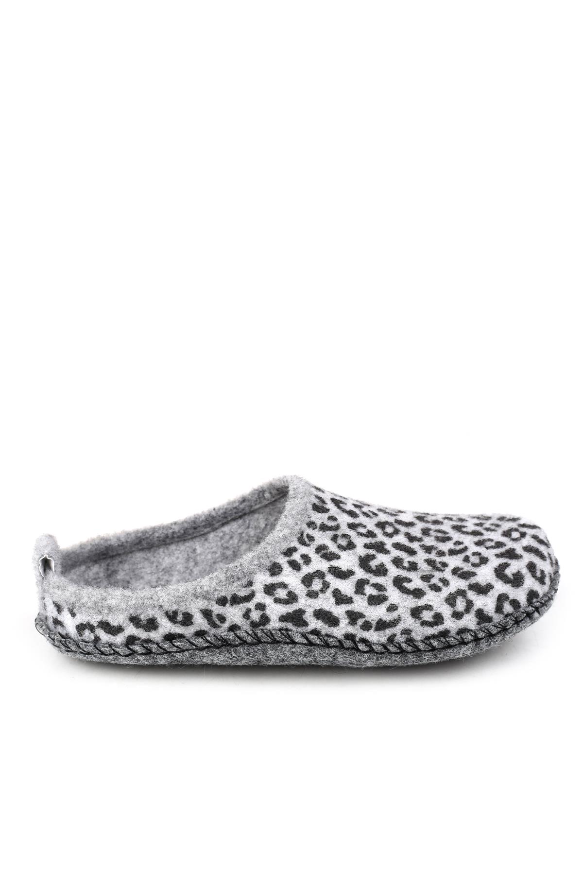 15525 Kadın Keçe Kumaş Sessiz Taban Ev-Halı Terliği - Görsel 3