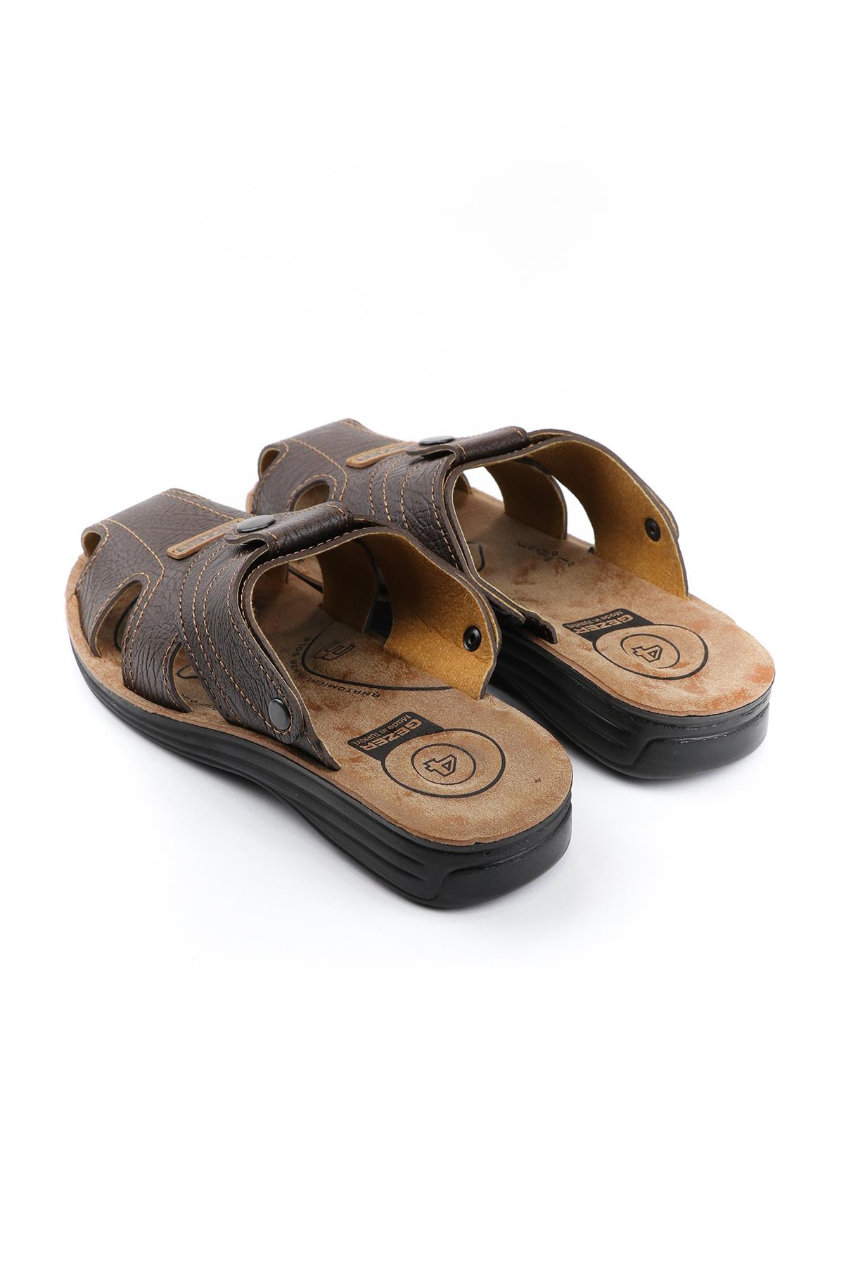 09878 Rahat 4 Nokta Taban Kapalı Erkek Terlik Sandalet - Görsel 4