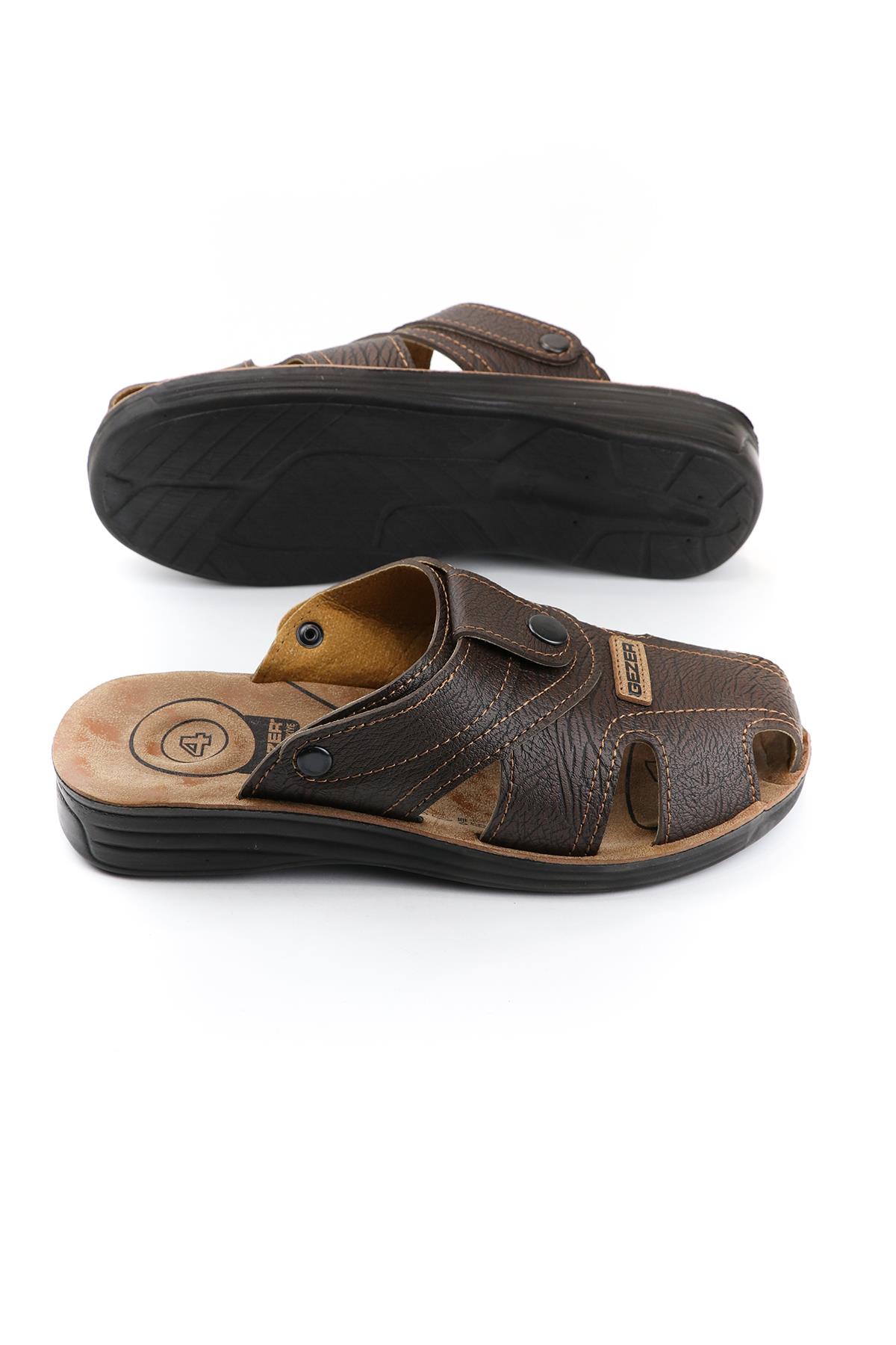 09878 Rahat 4 Nokta Taban Kapalı Erkek Terlik Sandalet - Görsel 5