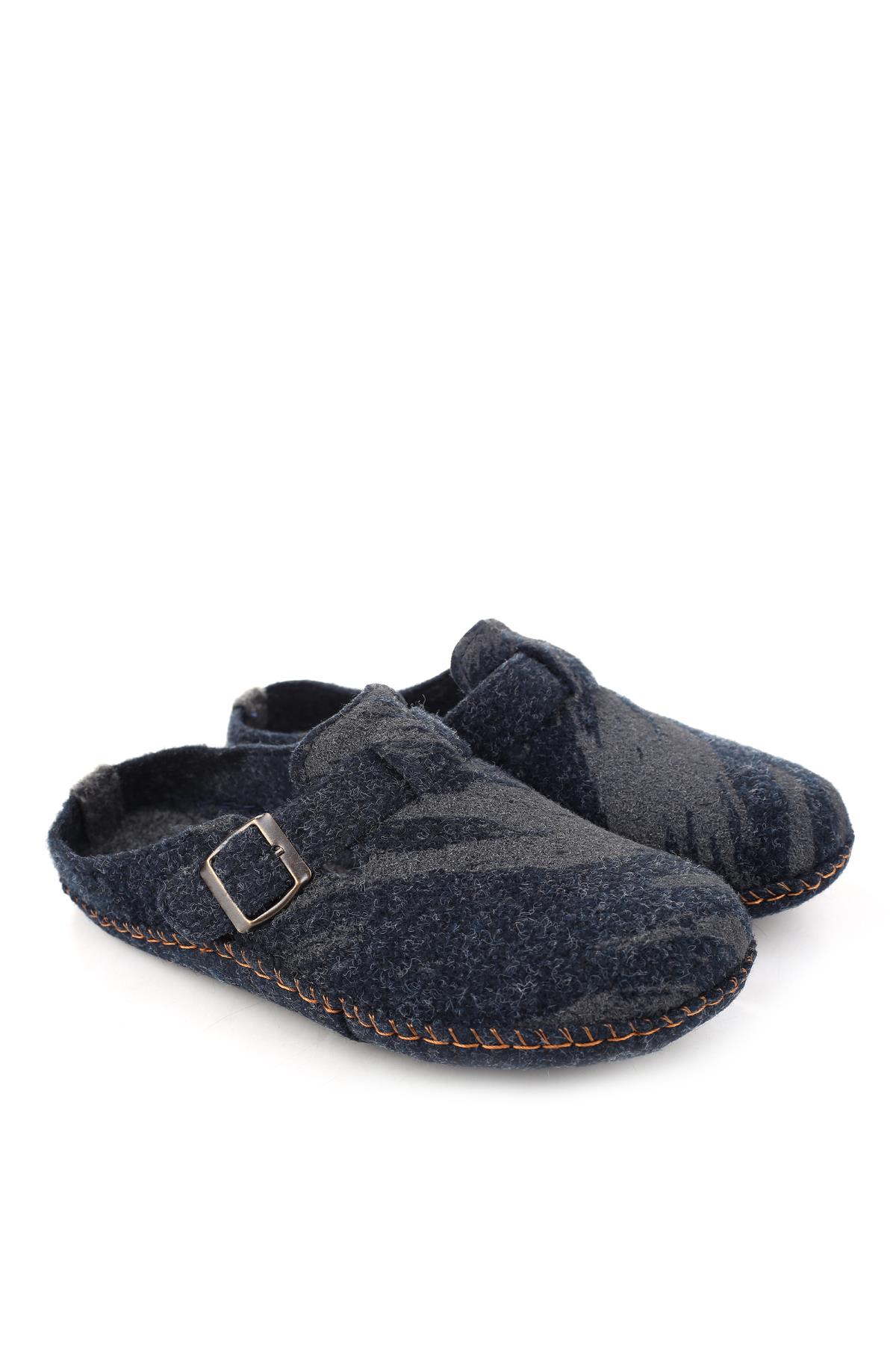 15405 Erkek Keçe Sessiz Kaymaz Hafif Taban Ev Misafir Terliği - Görsel 2