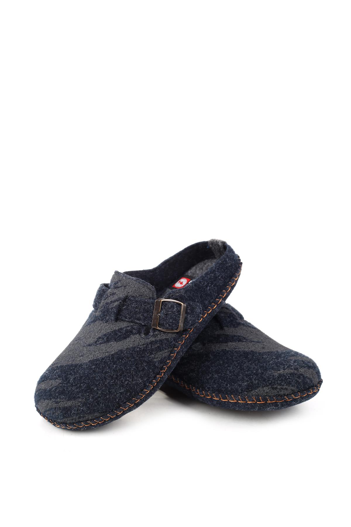 15405 Erkek Keçe Sessiz Kaymaz Hafif Taban Ev Misafir Terliği - Görsel 4